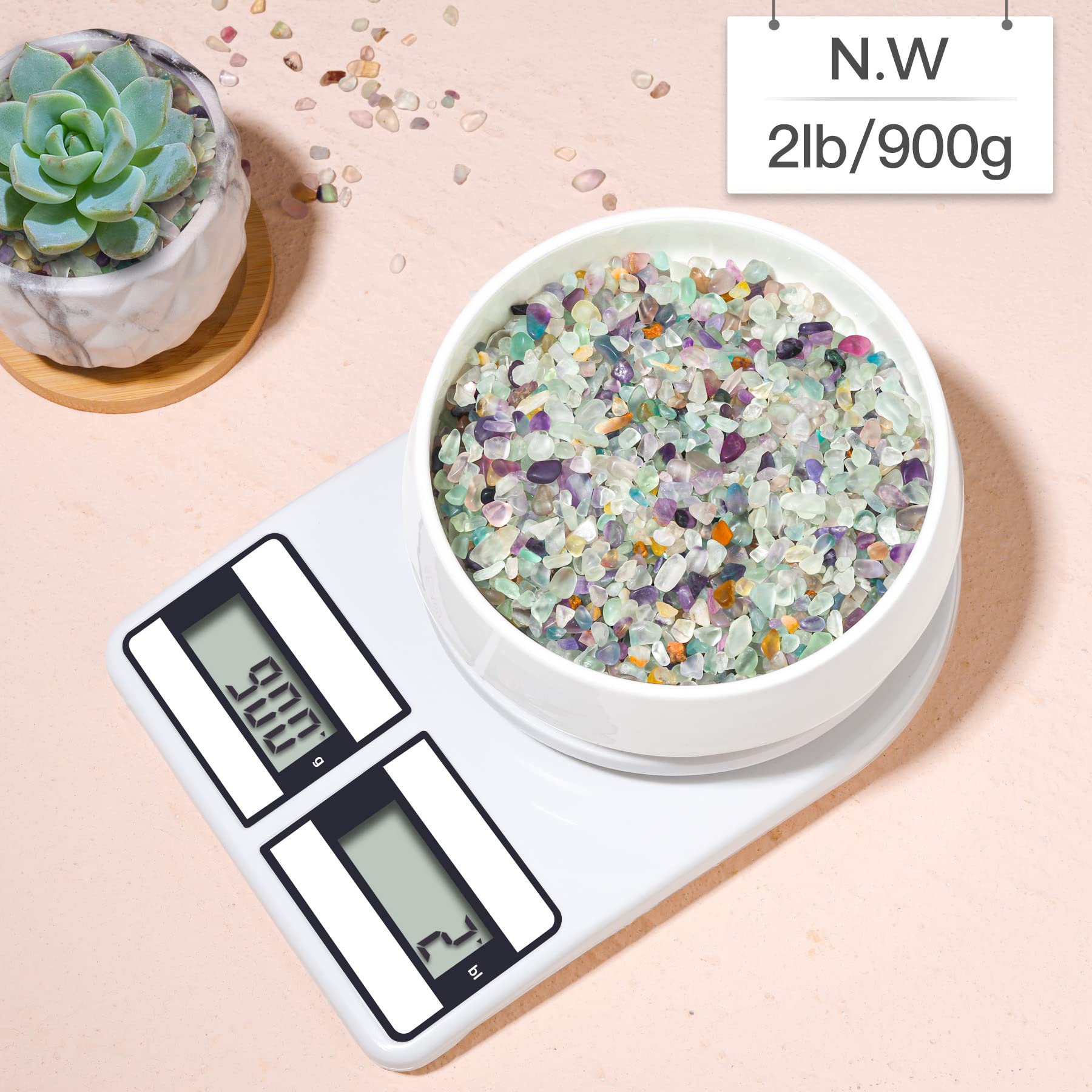 T4U Crystal Chips Stone Crushed Quartz Glass 2LB - Fluorite Tumbled Gravel Small Decorative Pebbles Bulk, Mini Polished Rocks Pi