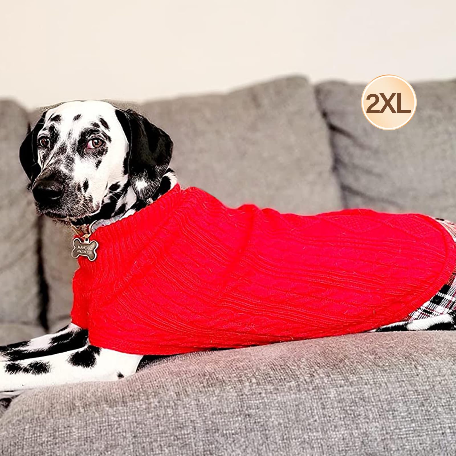 Kyeese Dog Sweater For Medium Dog Turtleneck Cable Knit Pullover Warm Pet Sweater With Leash Hole