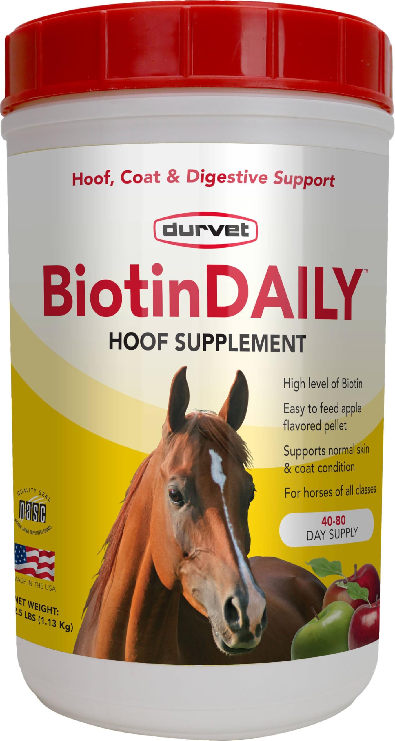 Durvet 01 0027 Biotin Daily Horse Hoof Care, 2.5 lb