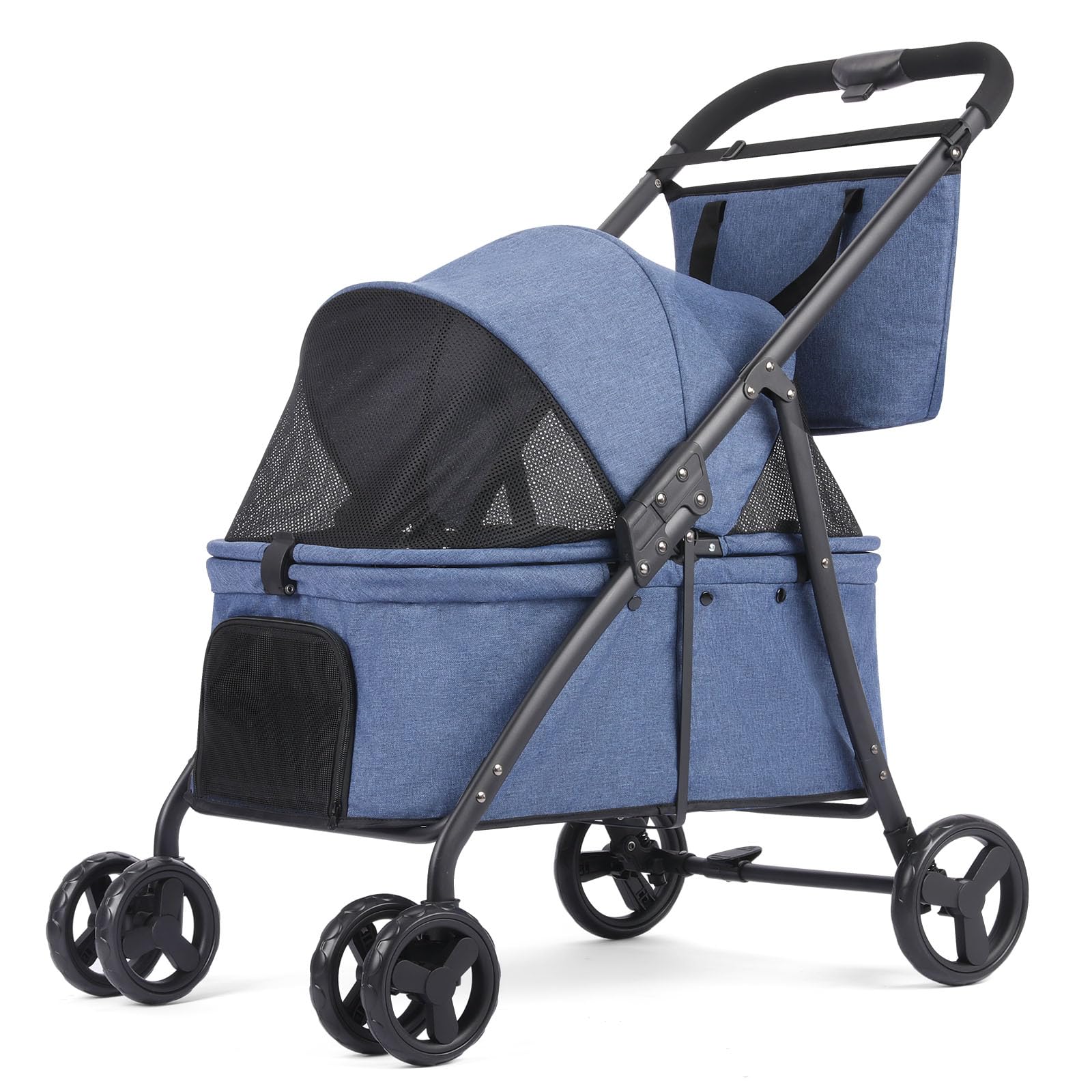 20% Larger Capacity, Dog Stroller for Large Dogs, Update pet Stroller for Medium Dogs Up to 20-66lbs, 4 Wheel All-Terrain with C