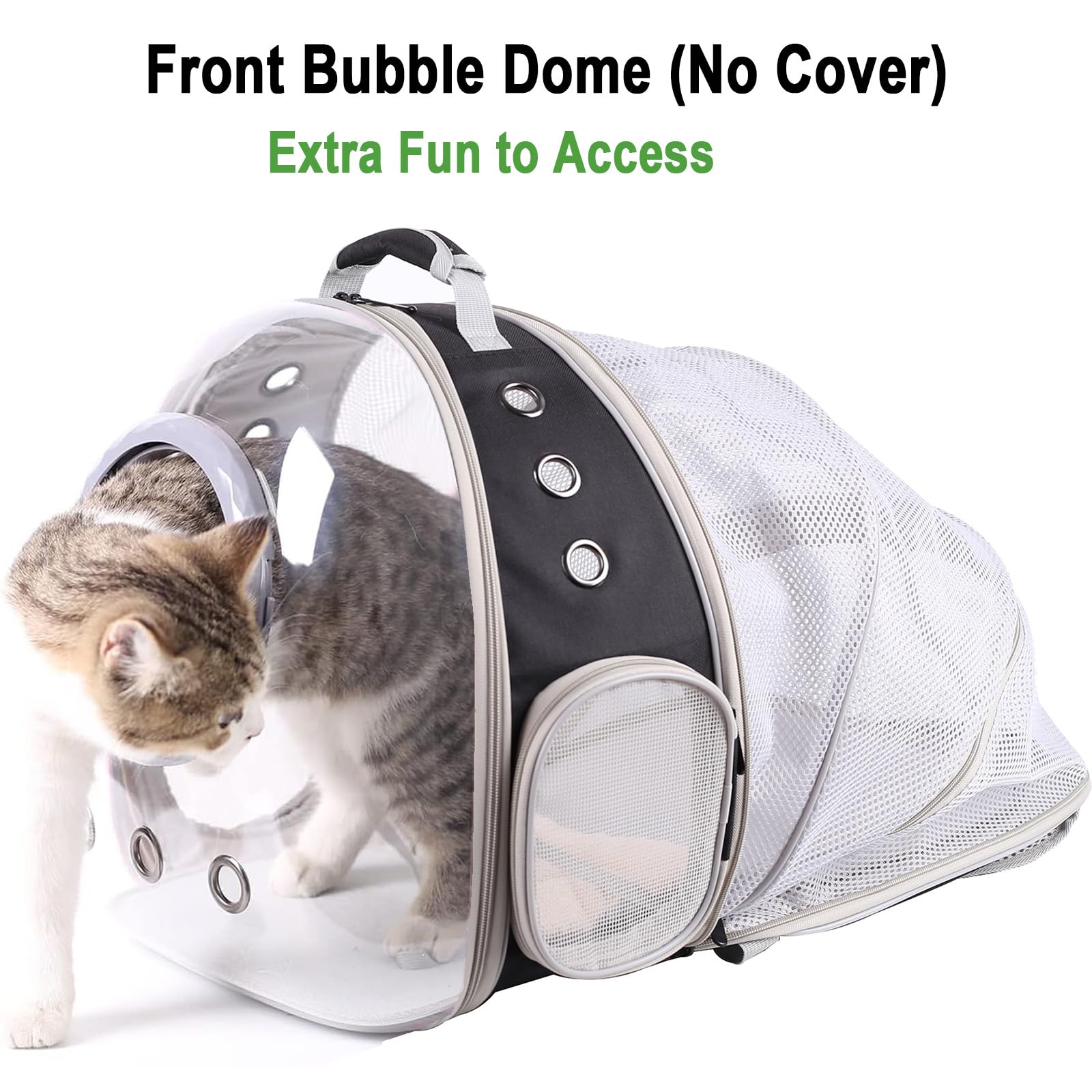 Clear Bubble Window Cat Backpack, Space Capsule Astronaut Transparent Bubble Dome Pet Carrier Backpack For Kitten Bunny Small Pu