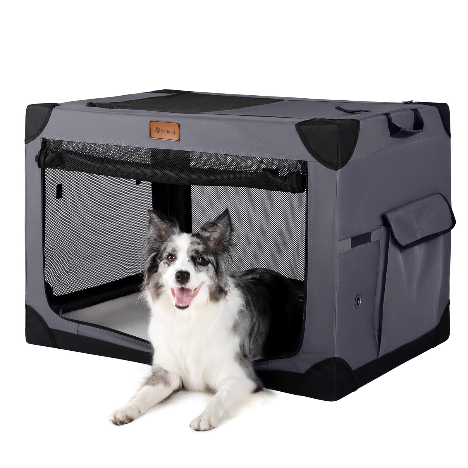 Garnpet Soft Dog Crate For Large Dogs, 4-Door Foldable Collapsible Dog Crate With Soft Sides, Indoor & Outdoor Travel Dog Kennel