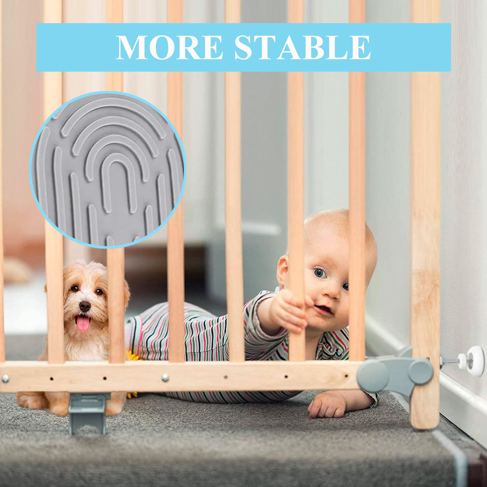 2 Set M10 Baby Gate Adapter With Baby Gate Wall Protector, 10Mm Baby Gate Extender Pressure Gates Threaded Spindle Rods, Replacement Bolt Part For Baby & Pet Pressure Mounted Safety Gates