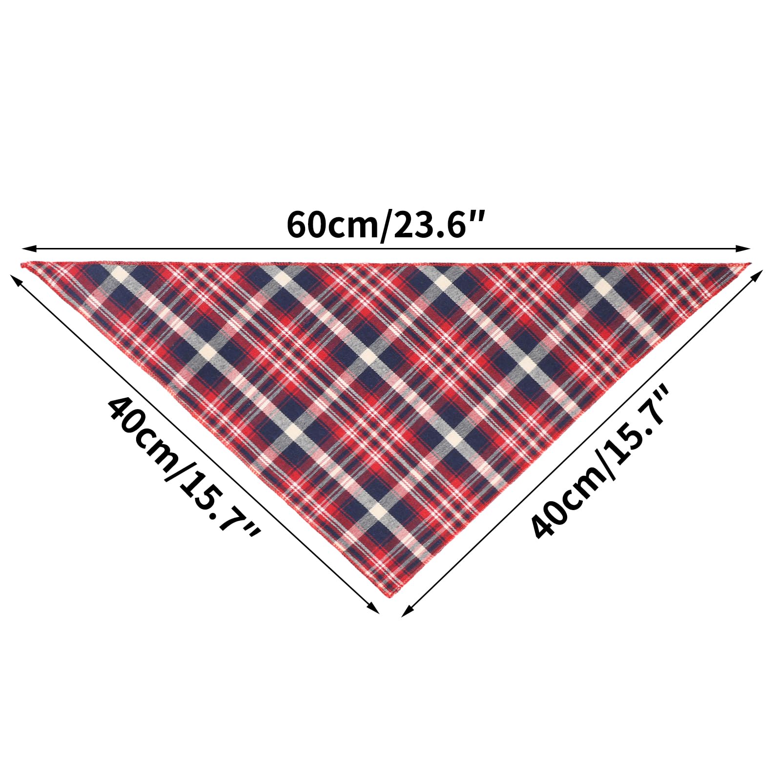 Segarty 10 Pack Dog Bandanas Triangle, 22.8''X15.7'' Washable Plaid Bibs Accessories Bulk For Small Medium Dogs Cats Large Puppy