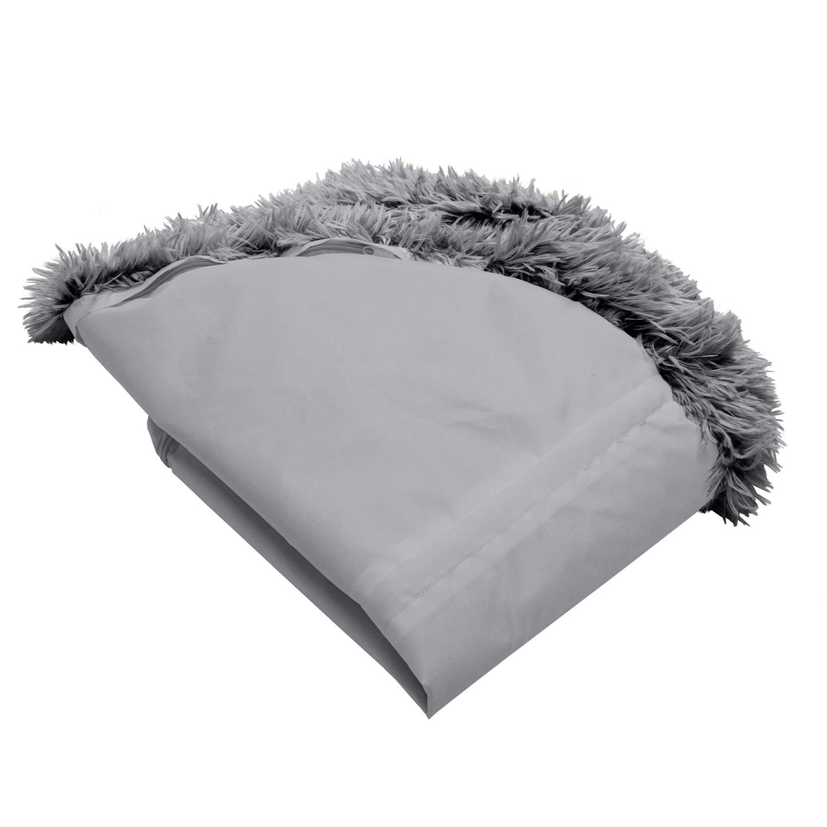 Furhaven Replacement Donut Dog Bed Cover Plush Long Faux Fur Calming Cuddler, Machine Washable - Gray, Jumbo (X-Large)