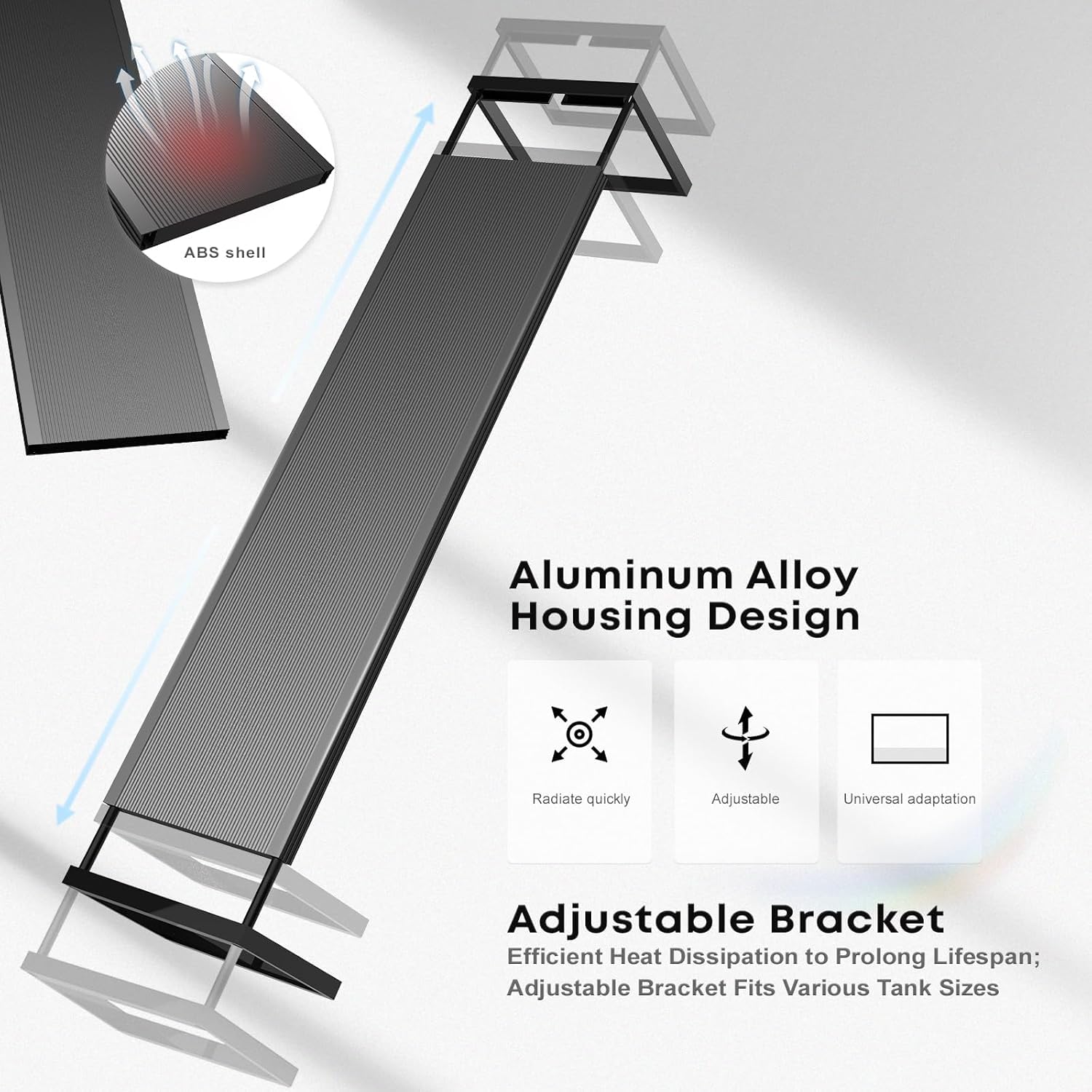 MagTool Brite Series Auto Aquarium LED Light with App-Controlled RGB+W LEDs, ADA Style Extendable Bracket, Supports Custom Sunri
