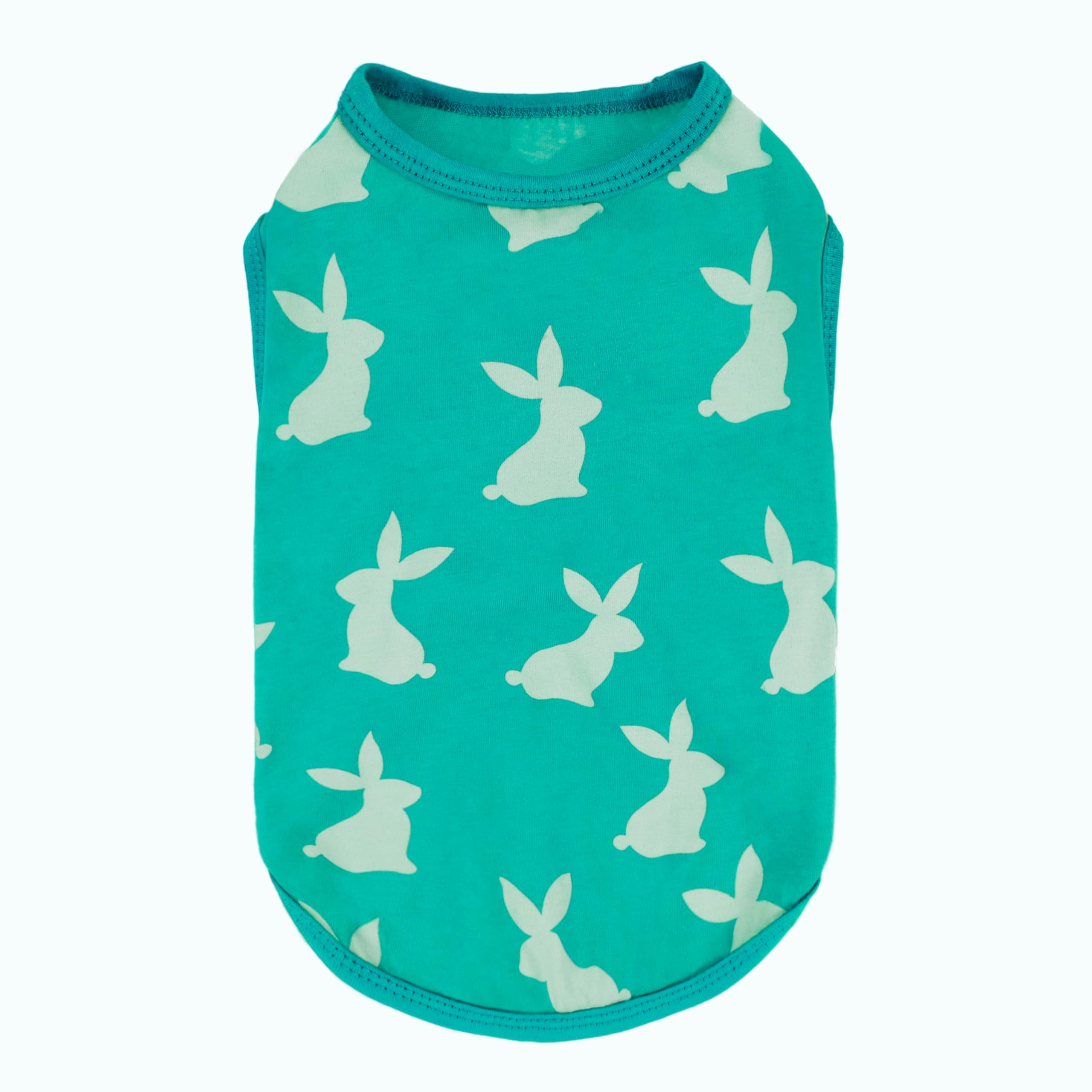 Fitwarm Easter Bunny Dog Shirt, Dog Clothes For Small Dogs Boy Girl, Pet Cat Holiday Outfit, Teal Green, Large