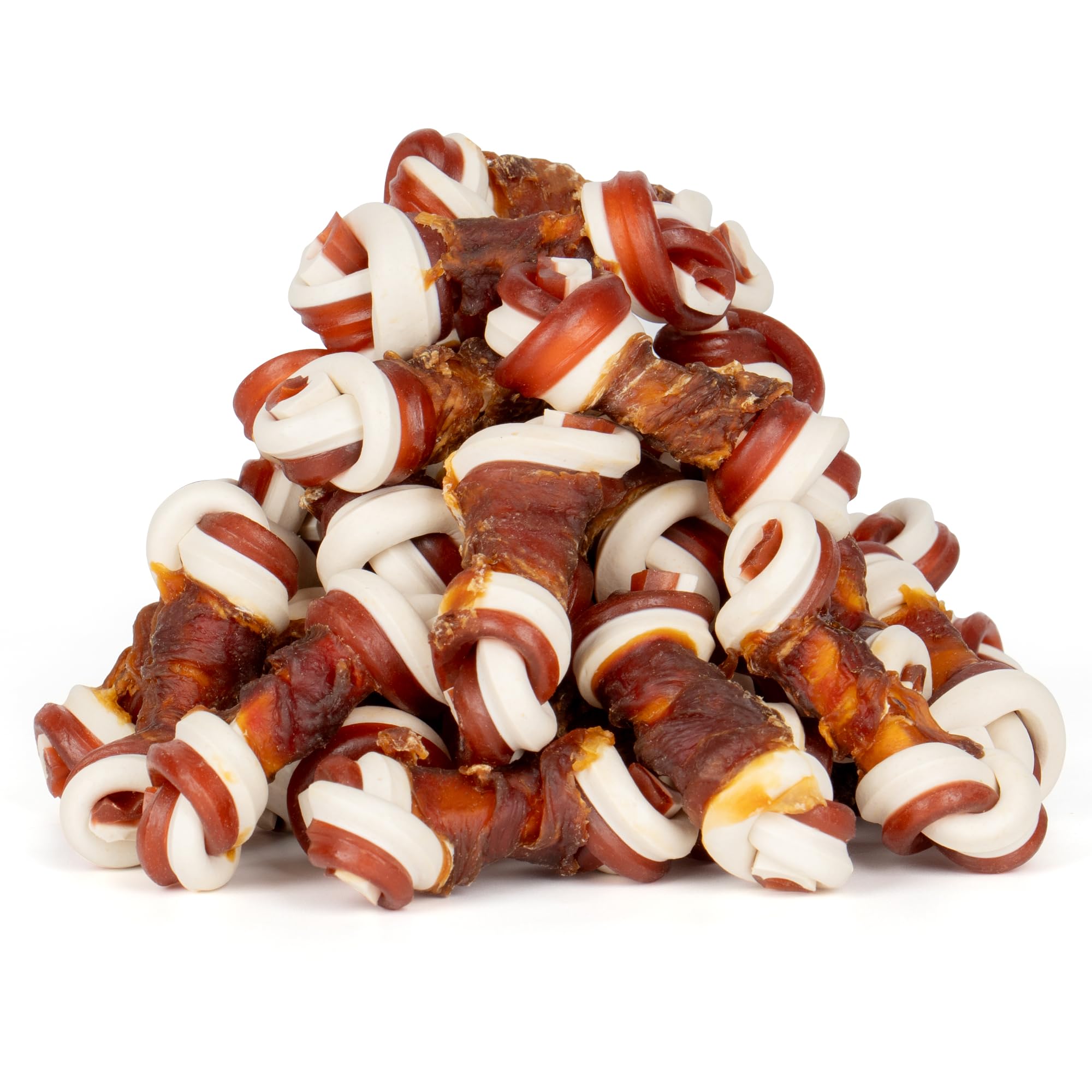 MON2SUN 2.5  Rawhide Free Dog Treats with Mixed Vegetables, Duck Wrapped Mini Knot Bones for Small Dogs, Healthy Snacks for Bala