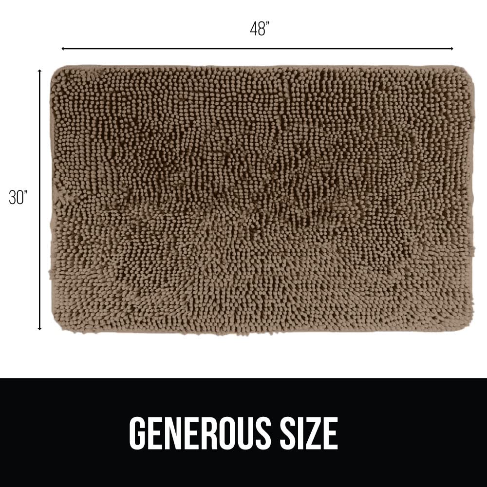 GORILLA GRIP Dog Doormat, Absorbent Doormats for Muddy Dogs Paws, 48x30 Machine Washable Soakstopper Rugs, Cleaner Floors, US De