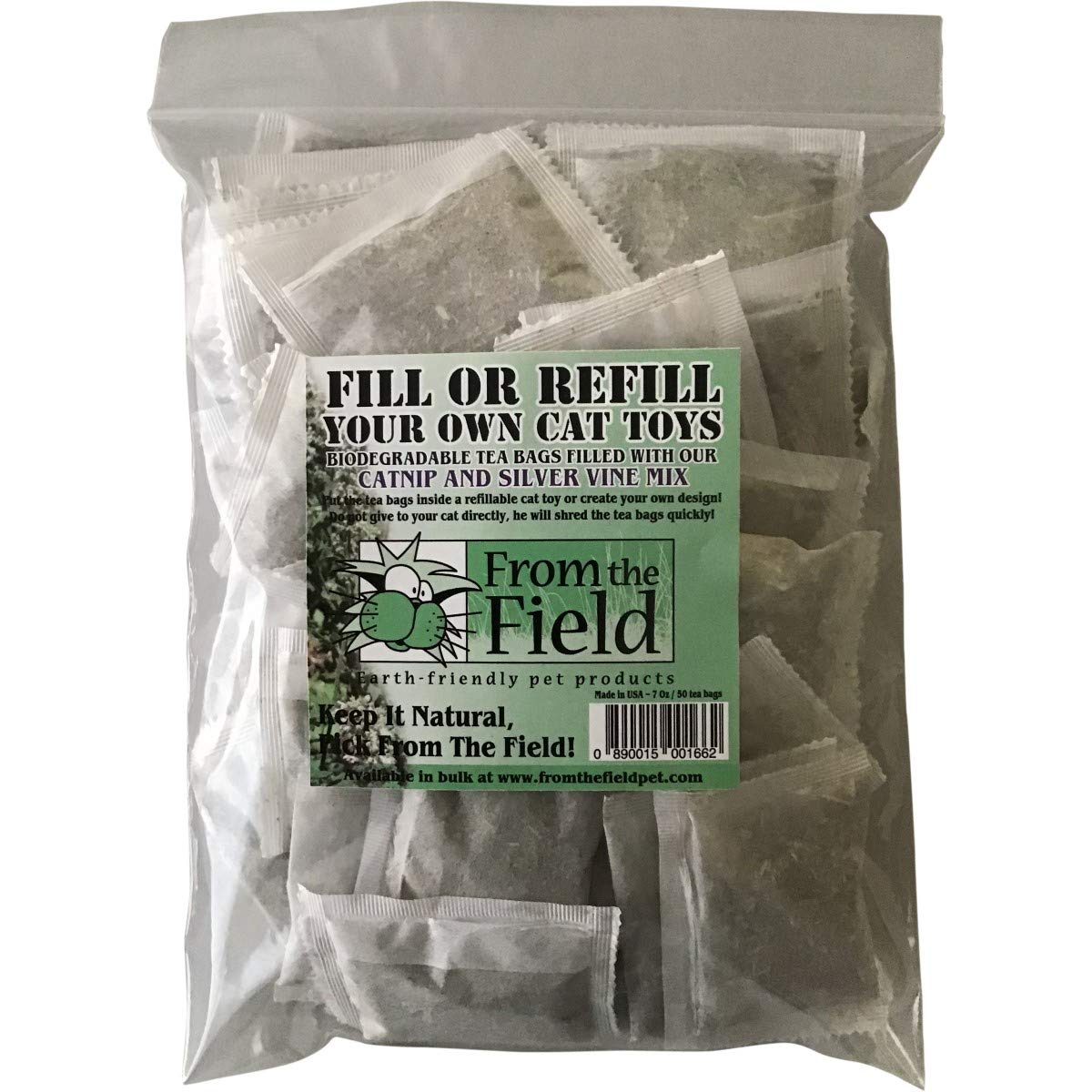 from The Field | Catnip Tea Bags | Ultimate Blend of Catnip & Silver Vine | Biodegradable, Non-GMO, Chemical-Free Refill Packs f