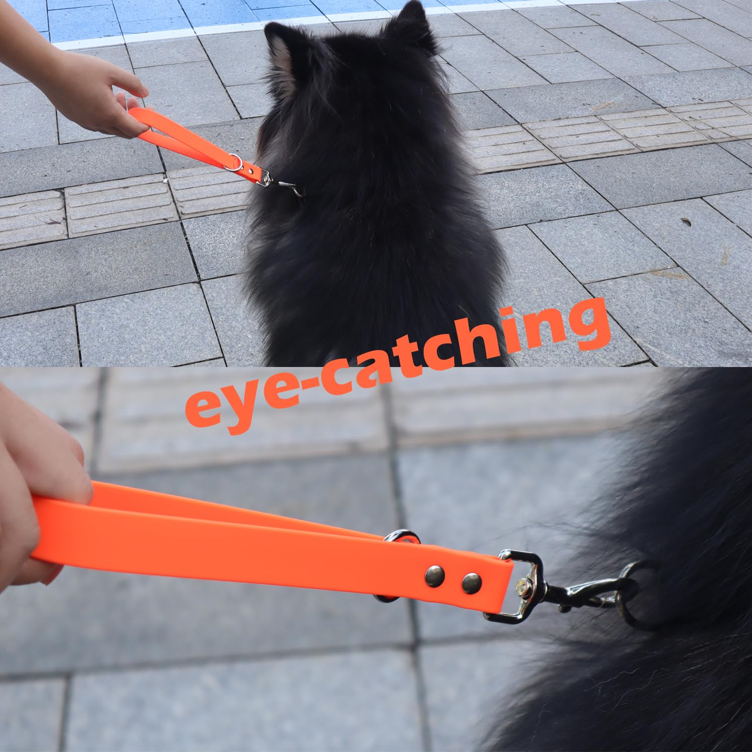 Short Dog Leash Traffic Dog Lead 2 Pcs Waterproof Safety Pets Training Leashes Orange & Blue 10' Pet Leads For Indoor Outdoor Daily Walking Backup Hiking (Blue&Orange 10 Inch)