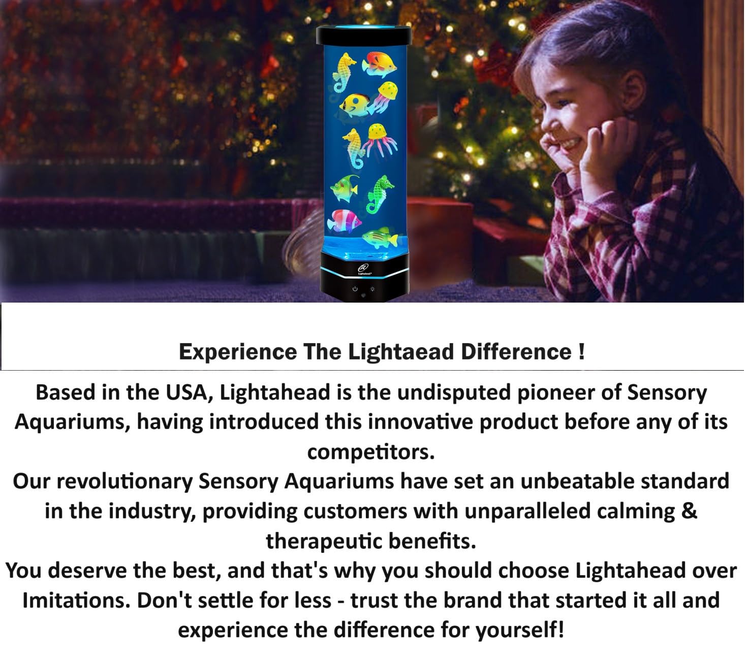 Lightahead Led Mini Desktop Fantasy Fish Lamp With Color Changing Light Effects. A Sensory Synthetic Fish Tank Aquarium Mood Lamp. Excellent Gift