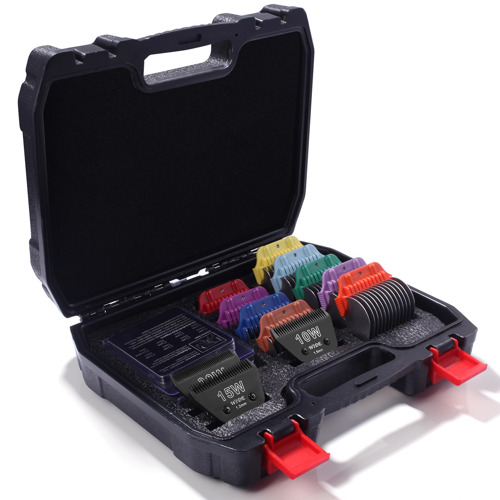 Black 10W/15W/30W Wide Clipper Blade & Dog Stainless Steel Wide Clipper Attachment Guard Comb Set For A5 Series | Snap-On/Off De