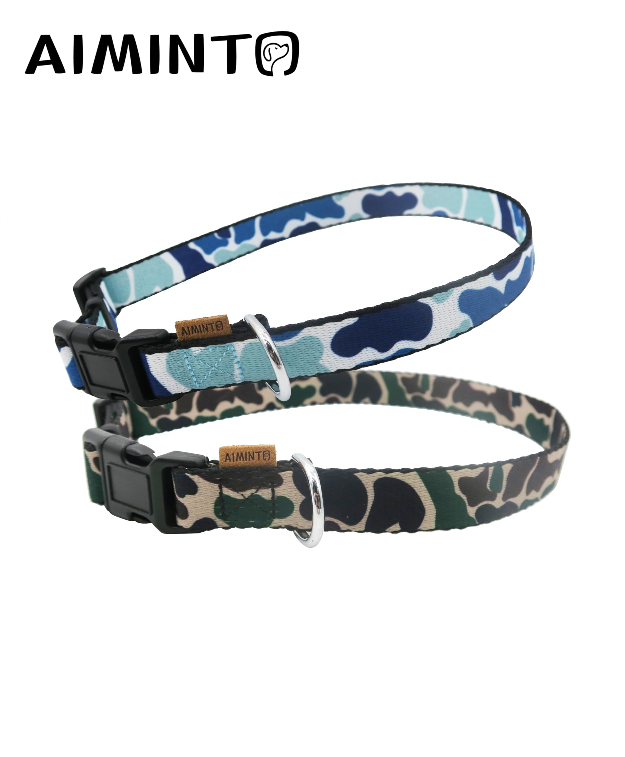 Aiminto Dog Collar, Cute Camouflage Pattern, Soft And Adjustable Collar With Quick Release Buckle (S (Neck 11-18'', Width 5/8'')