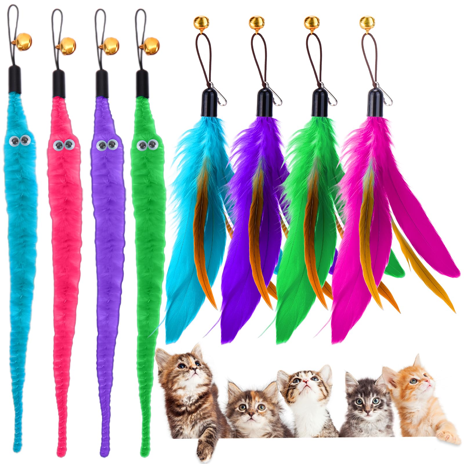Mity Rain Interactive Cat Toys Replacement Tails, Replacement Tails For Speedy Ball