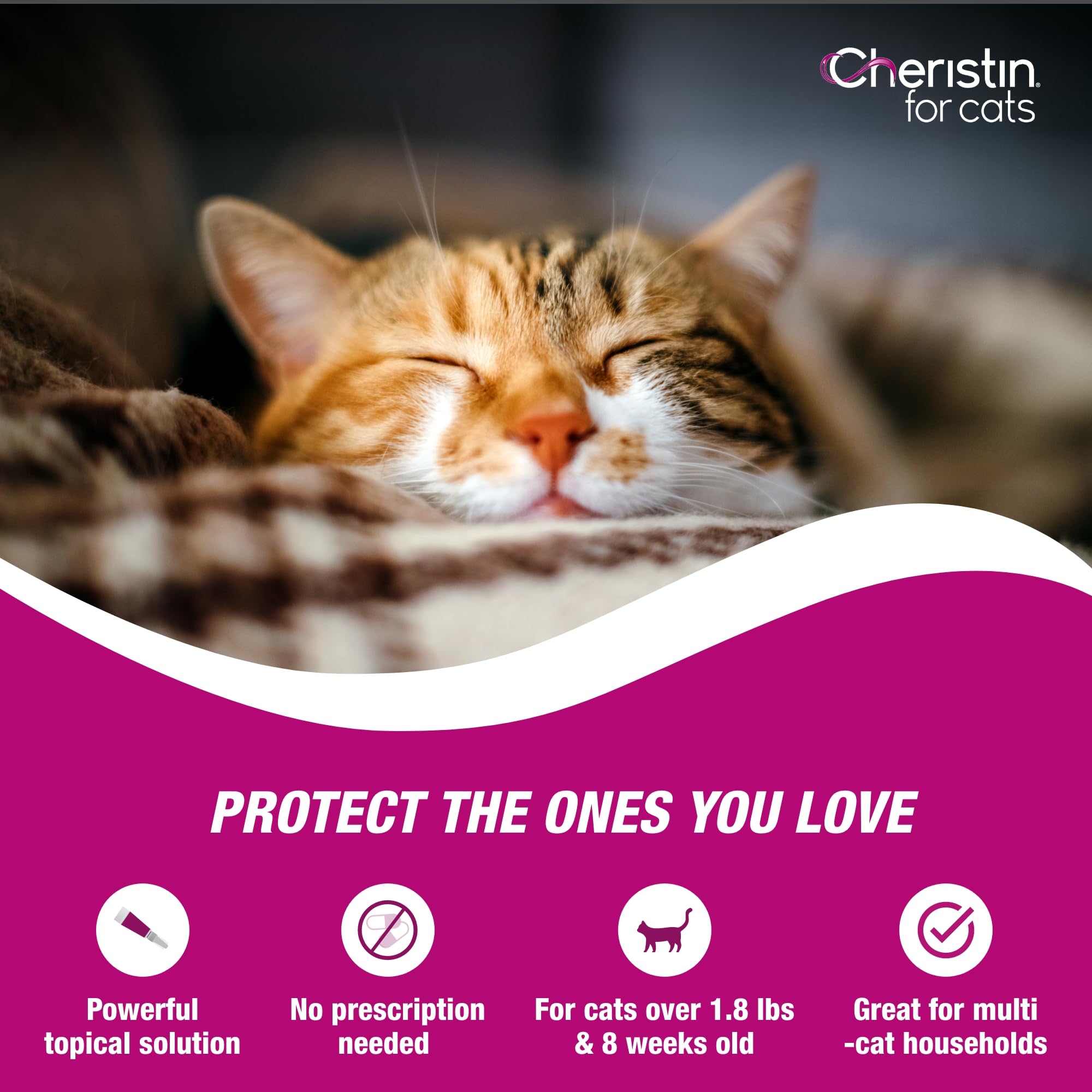 Cheristin Cat Cheristin Cat Flea Treatment & Prevention for Cats | 1 Topical Dose Provides Up to 6 Weeks of Coverage | 6 ct.