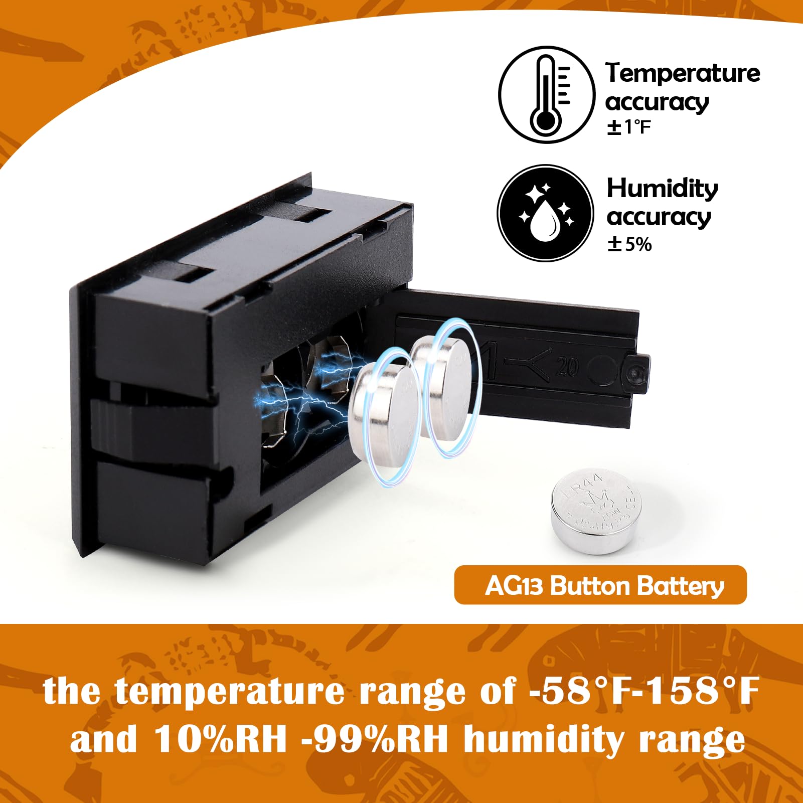 Palksky Bearded Dragon Tank Accessories, 2PCS Reptile Terrarium Thermometer and Humidity Gauge for Jumping Spider, Leopard Gecko