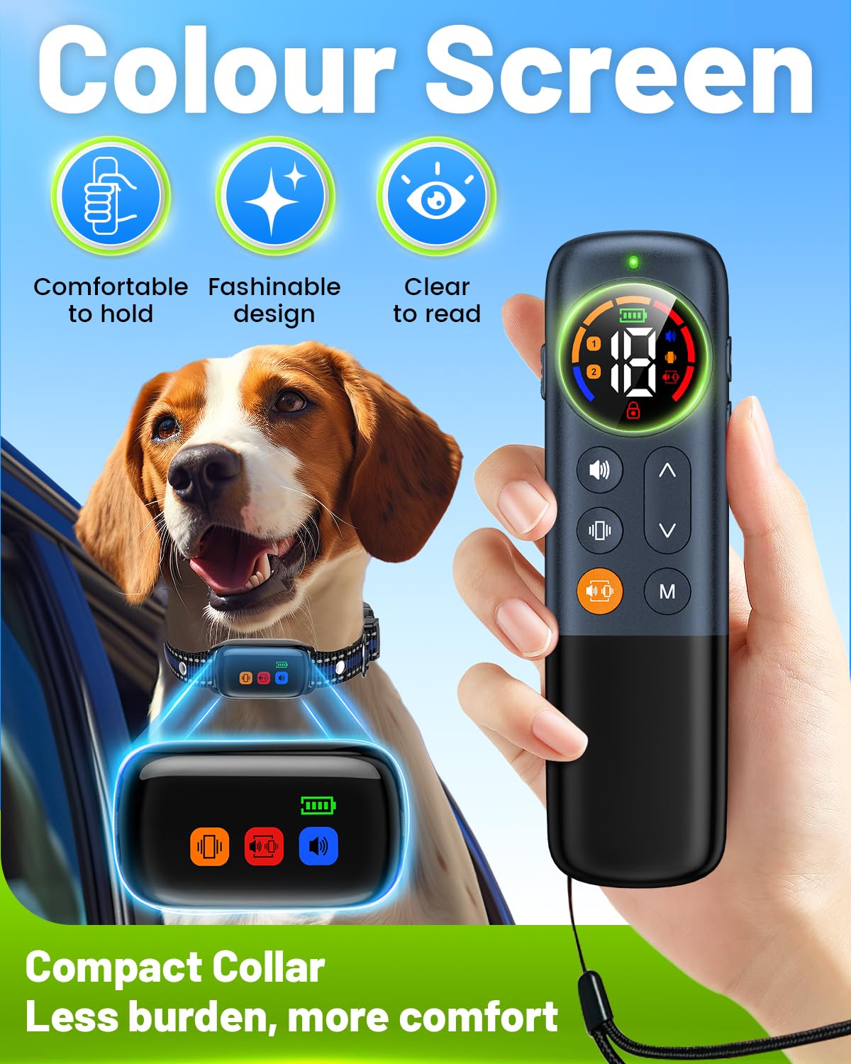 No Shock Dog Training Collar Vibrating Dog Collar With Remote 2000Ft, Beep And Vibration Collar For Dogs 10-120Lbs, Waterproof |