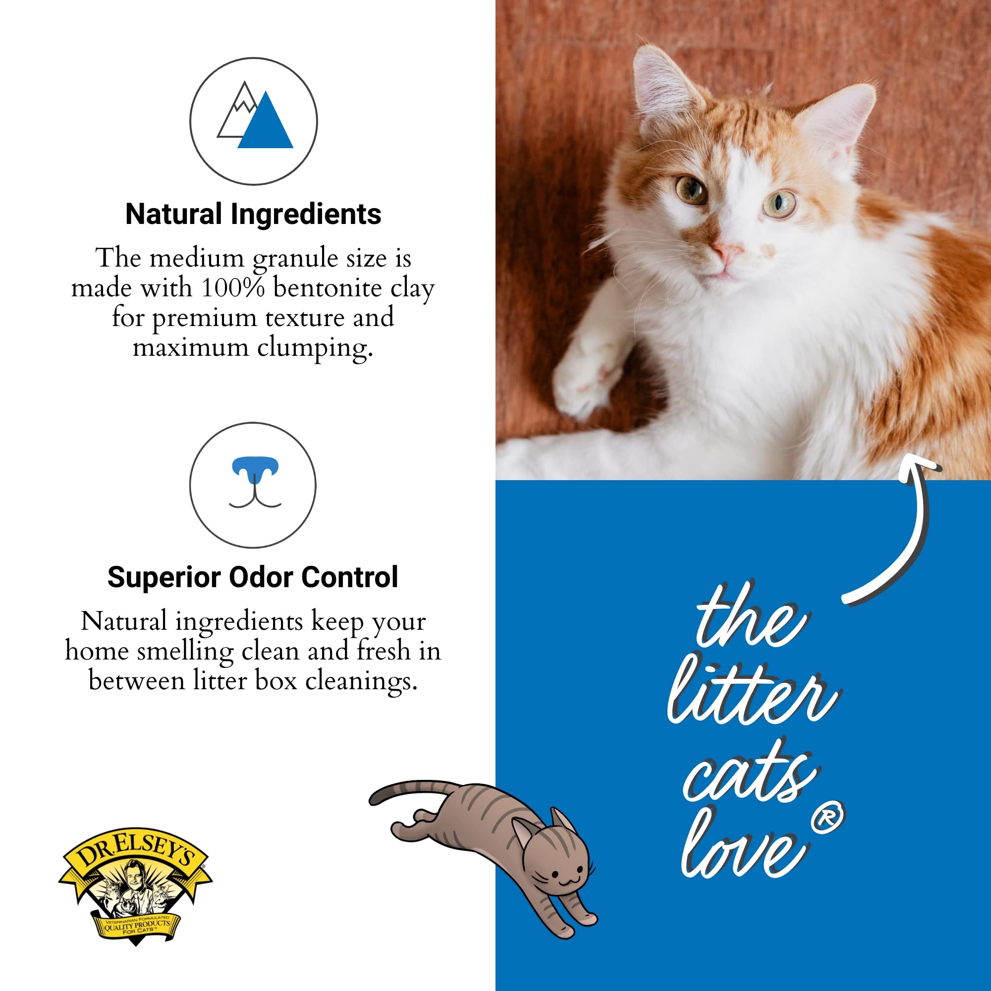 Dr. Elsey’S Premium Clumping Cat Litter - Ultra - 99.9% Dust-Free, Low Tracking, Hard Clumping, Superior Odor Control, Unscented & Natural Ingredients