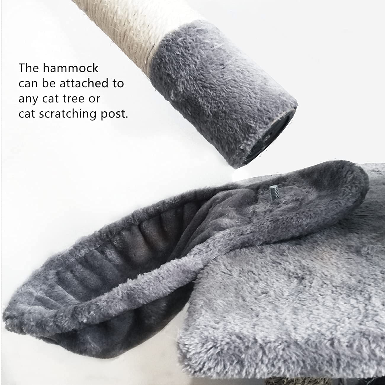 Shengocase 13 Grey Basket Lounger Hammock Bed For Cat Tree Tower Replacement, 5-Pack Hanging Toys With Elastic Strings, Cat Tr