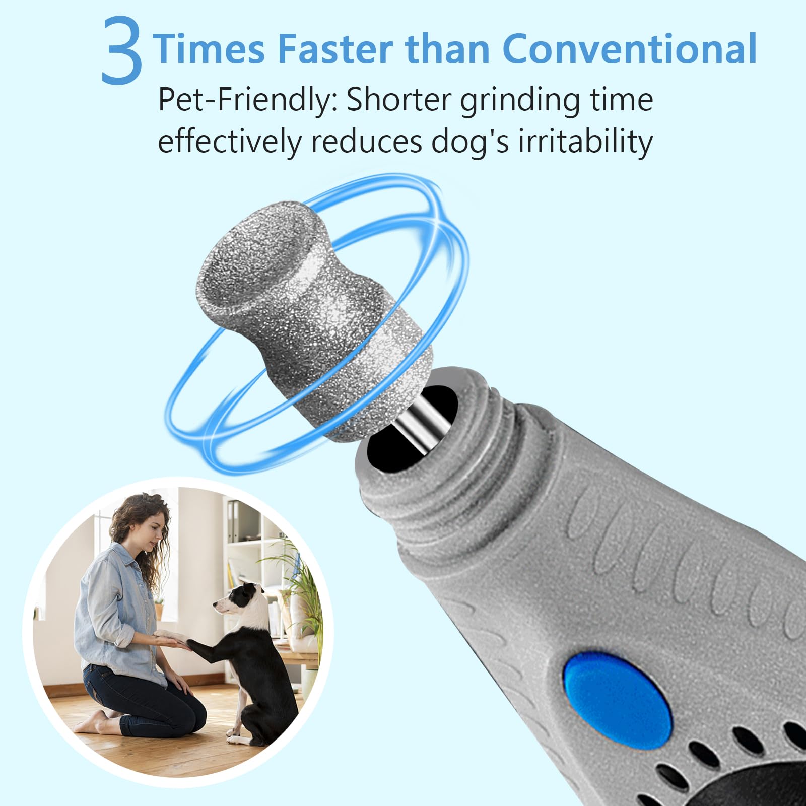 Riuorkie Diamond Rotary Nail Grinder Bits For Dog, 1/8'' Diamond Dog Nail Grinder Attachment Attachment For Dremel Grinder Repla