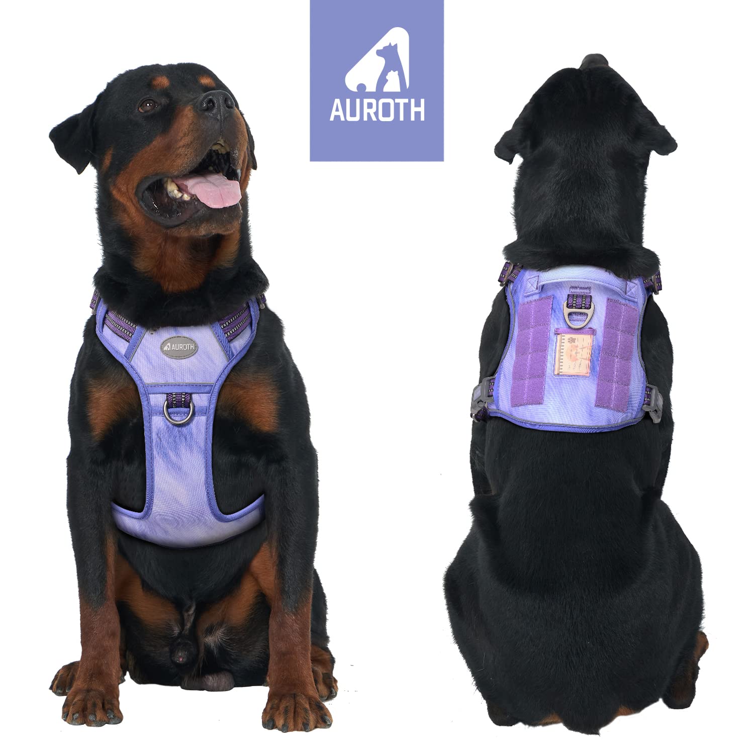 Auroth Tactical Dog Harness For Large Dogs No Pull Adjustable Pet Harness Reflective K9 Working Training Easy Control Pet Vest Military Service Dog Harnesses Very Peri Xl