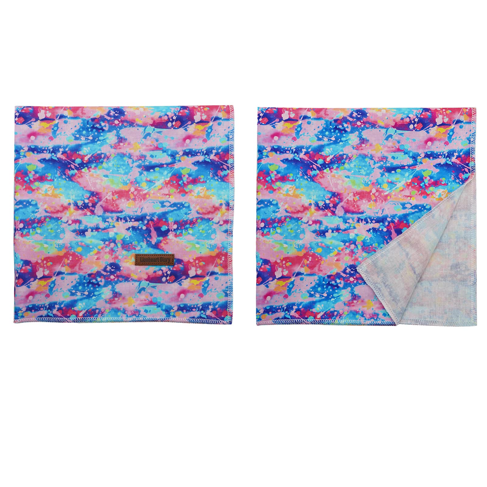 Lionheart Colorful Dog Bandana - Washable Soft Dog Scarf, Square Adjustable For Medium-Large Dogs
