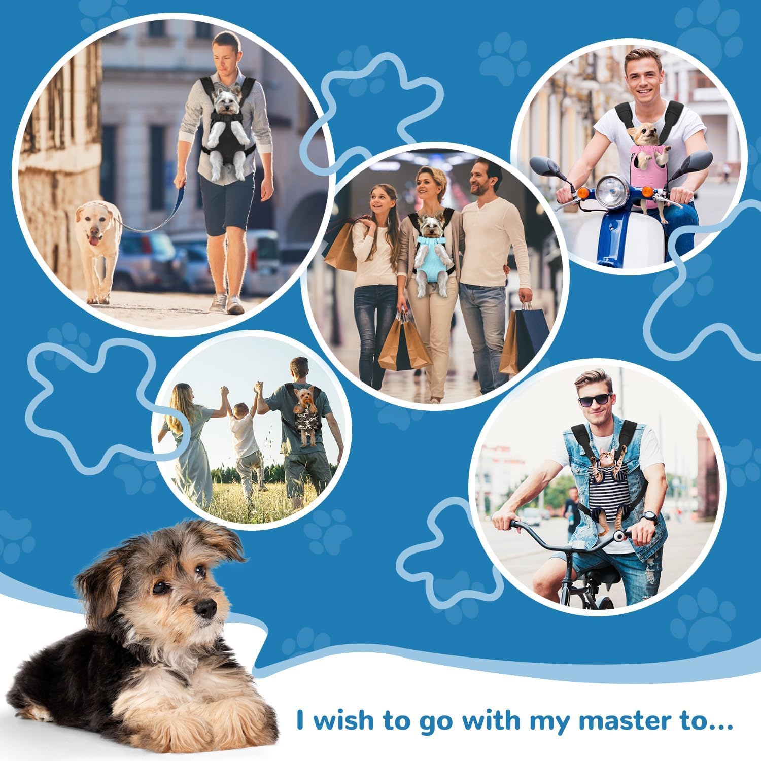 YUDODO Pet Dog Carrier Backpack Adjustable Dog Front Carrier, Legs Out Easy-Fit Dog Travel Backpack Carrier for Hiking Camping f