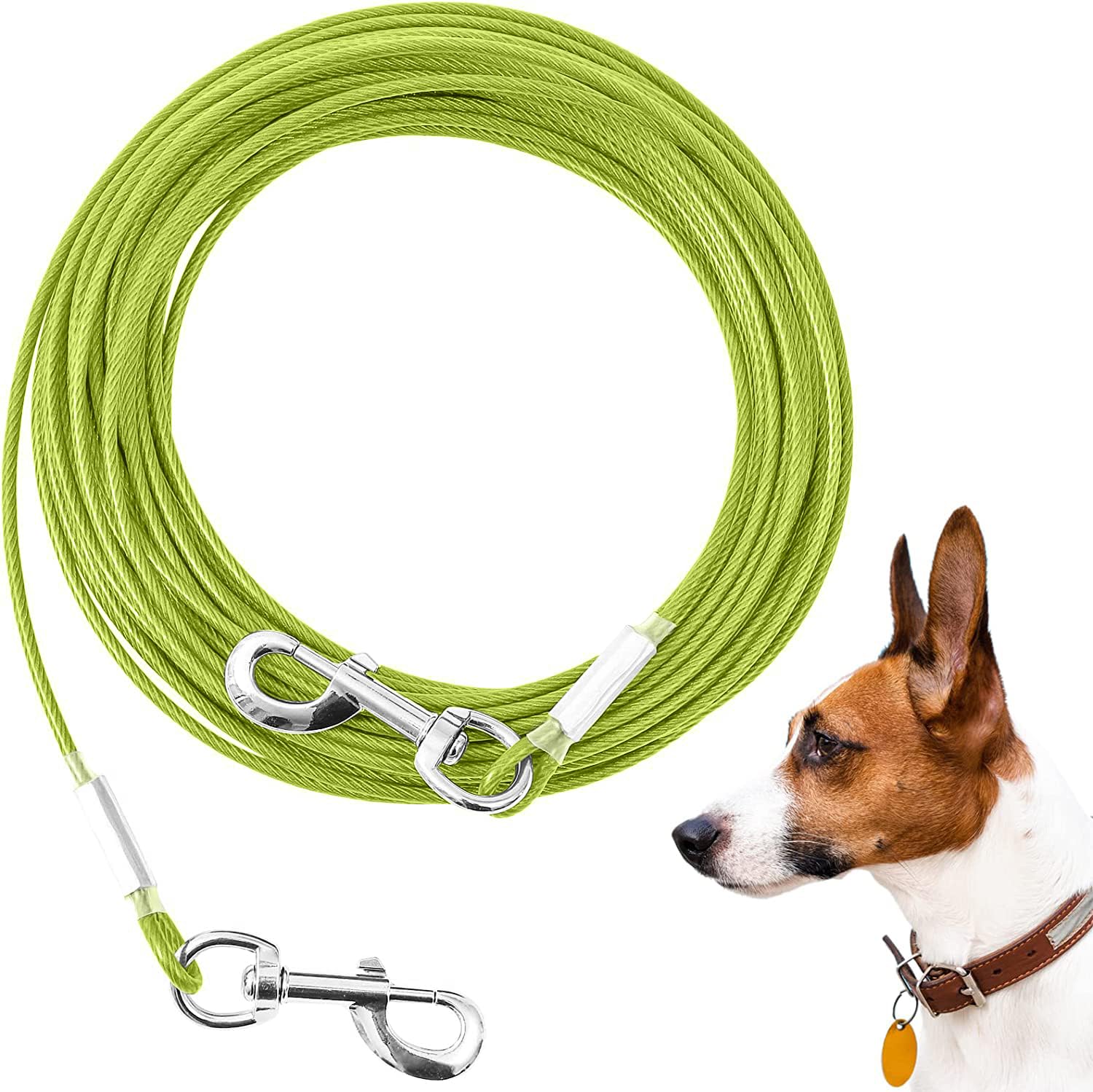 Mi Metty Tie Out Cable For Dogs,30Ft Dog Leads,Heavy Duty Tie Out Cable For Large Dogs Up To 125Lbs,Durable Dog Runner Tether Li