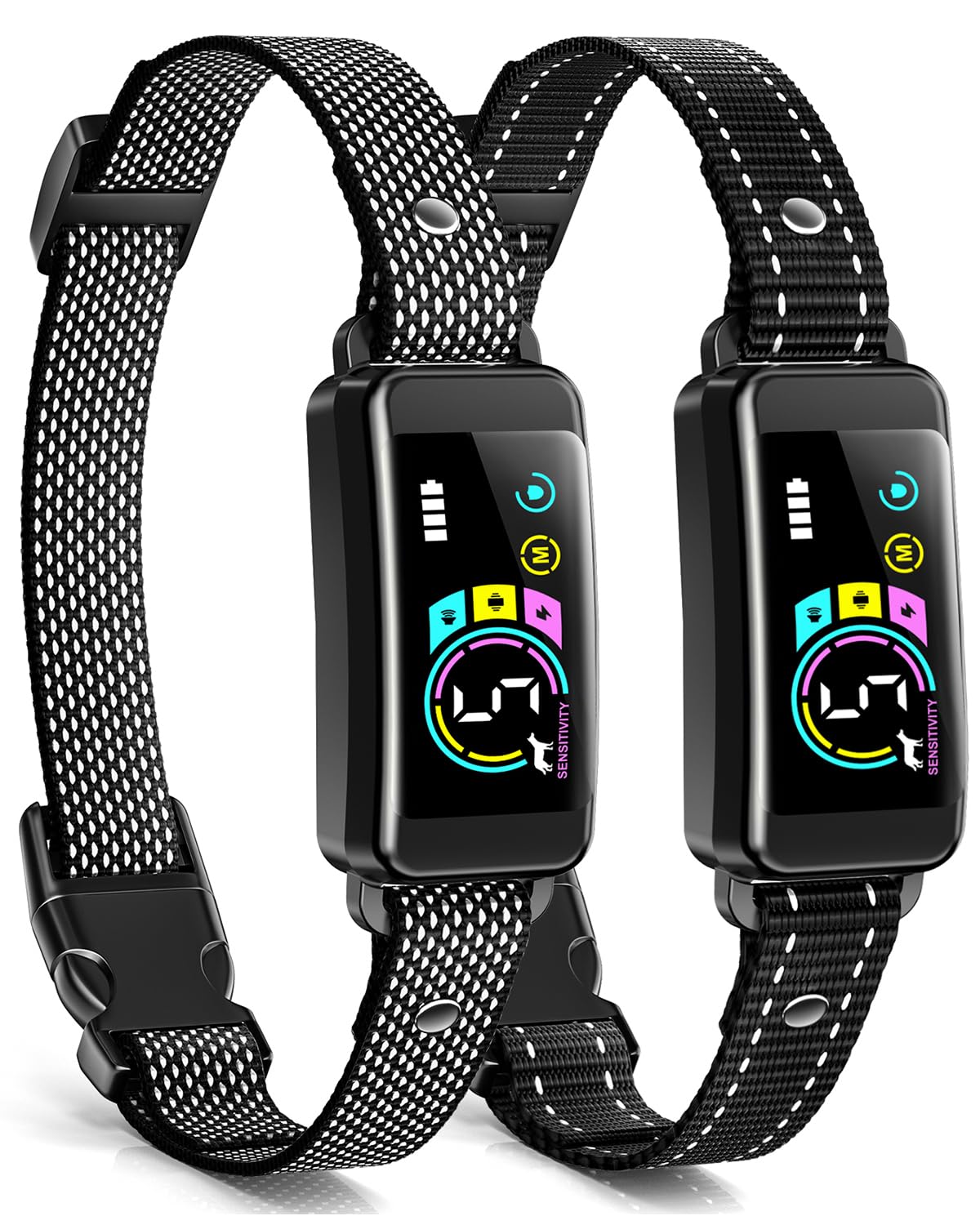 Bark Collar 2 Pack, Dog Bark Collar For Large Medium Small Dogs, Rechargeable Anti Barking Training Collar With Beep Vibration, 