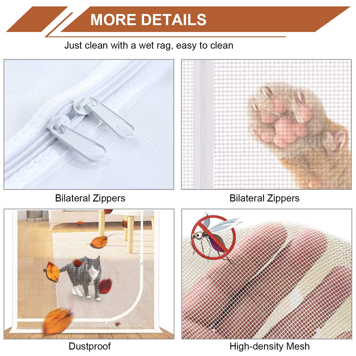 Upgraded Reinforced Pet Screen Door Thickened Cat Resistant Mesh Screen Door for Living Room, Bedroom, Patio, Dog Cat Scratch Pr