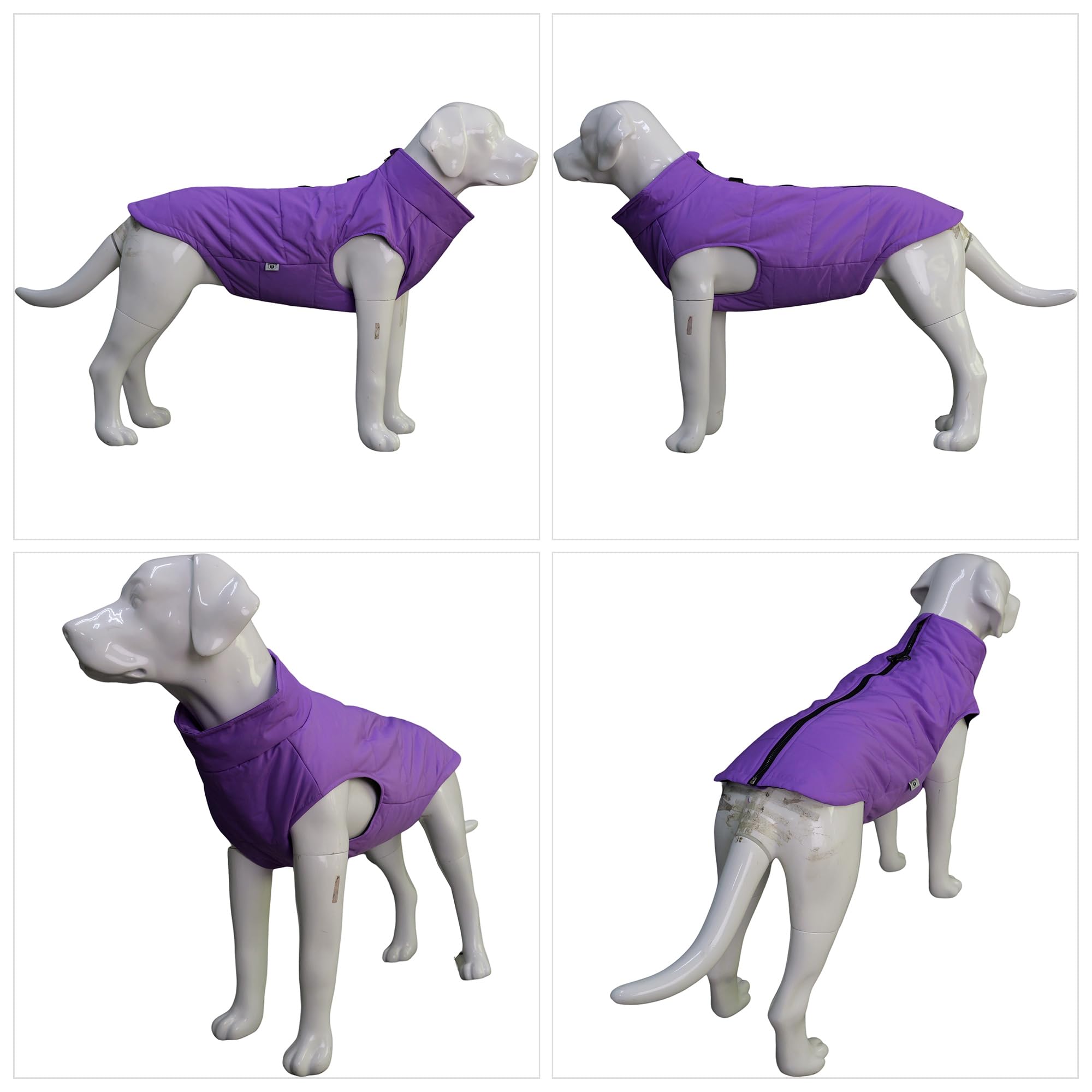 Dog Winter Vest With Cotton Lining, Waterproof Ultra Warm Dog Winter Coat Windproof Zippered Jacket Breathable Soft Dog Coat For Small Medium Large Dogs Purple S