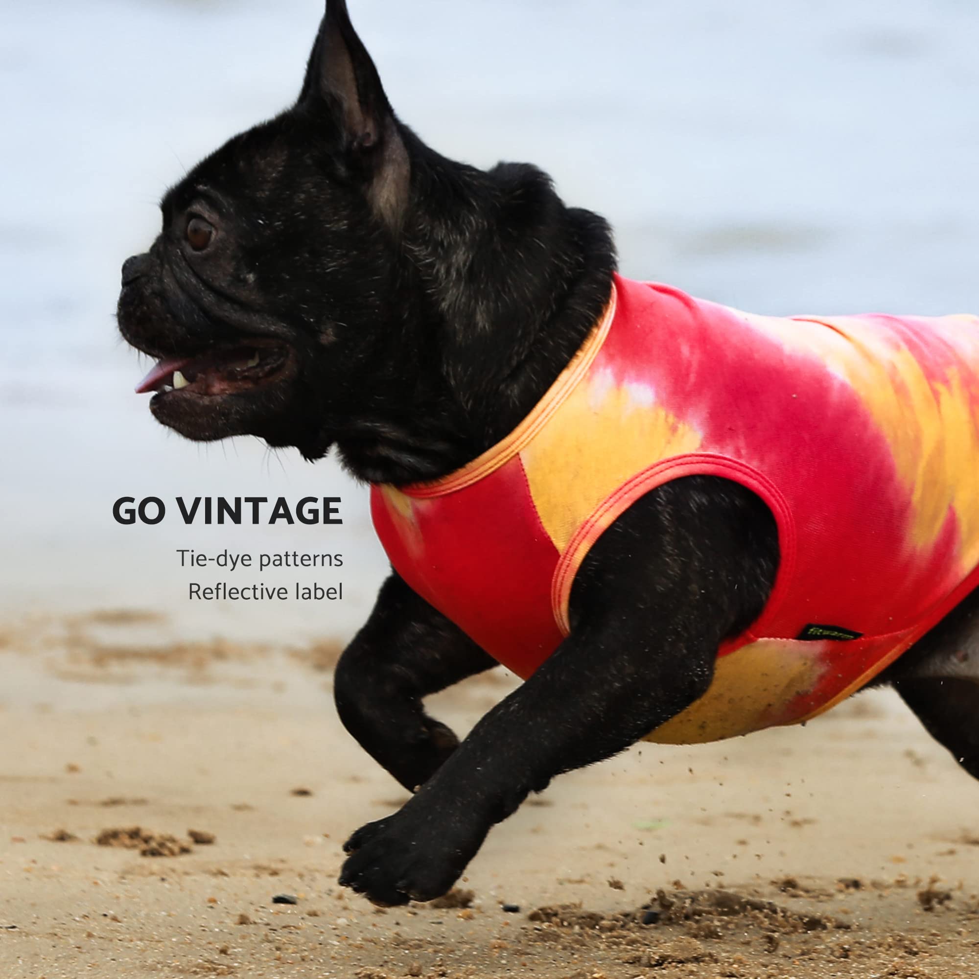 Fitwarm 2 Pack Dog Tie Dye Shirt, Dog Clothes For Small Dogs Boy, Pet Cat Outfit, Breathable Cotton, Orange, Blue, Xxl