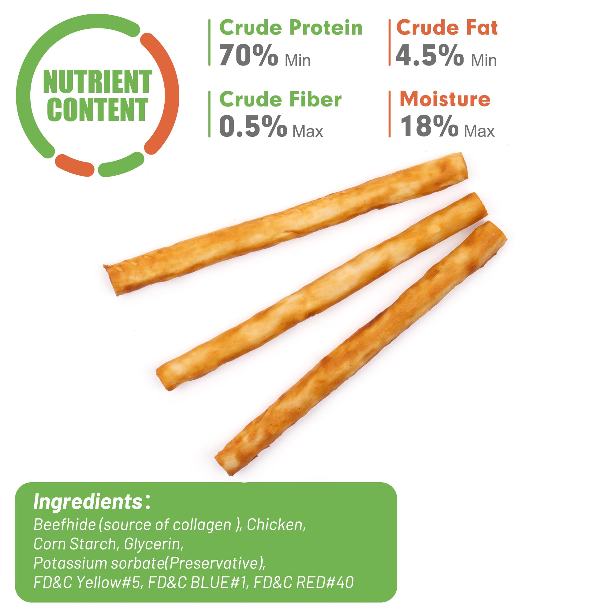 MON2SUN Chicken Collagen Sticks for Dogs, 5 Inch Teeth Cleaning Collagen Chews for Small Dogs (Chicken Flavored), Healthy Snacks