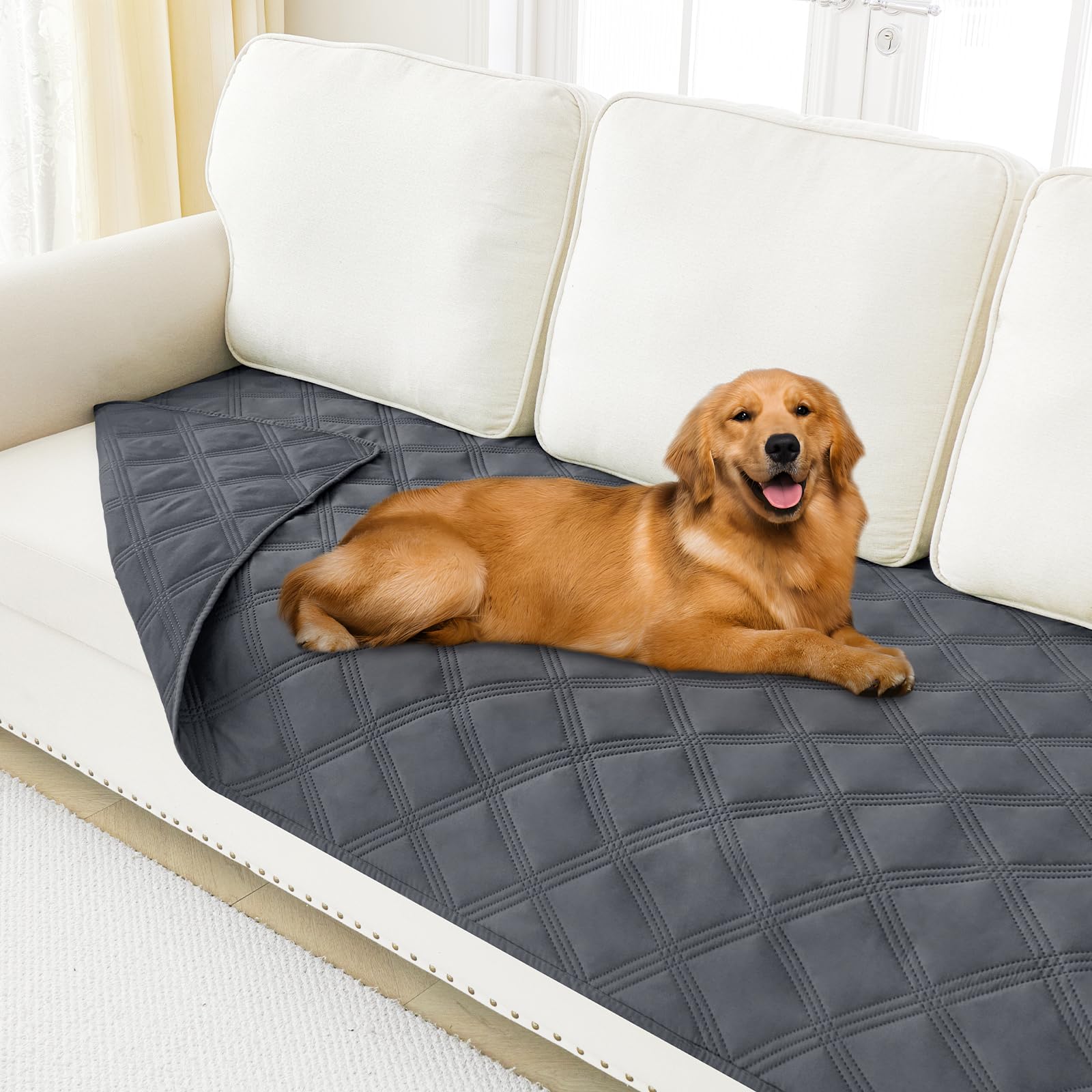 Smiry Waterproof Dog Bed Cover Blanket 40x90, Soft Reversible Pet Blanket, Washable Leakproof Cats Dogs Couch Cover for Sofa, Co