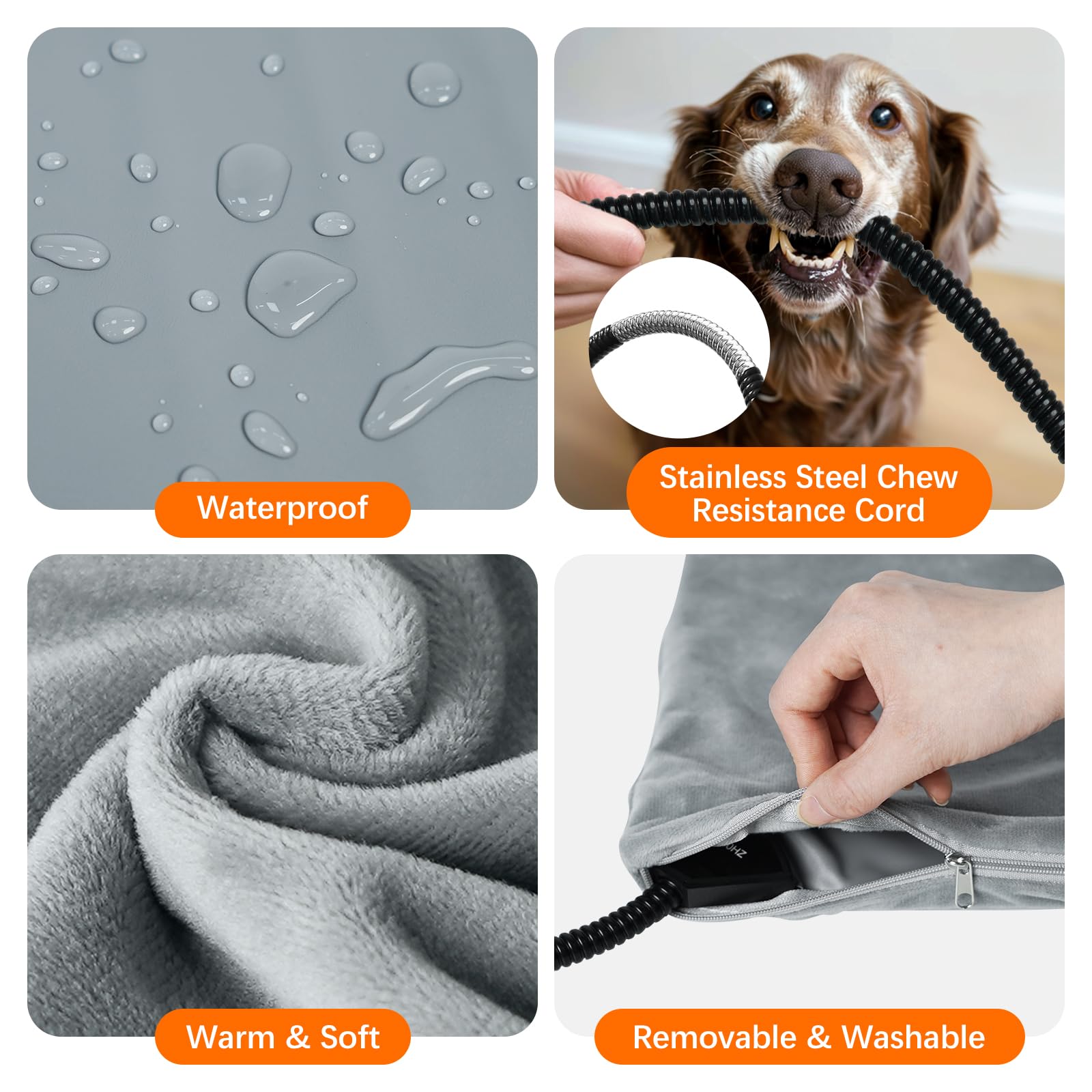 Vannon Pet Heating Pad, Heated Cat Dog Bed With Chew Resistant Cord, 5 Timer And 6 Level Temperature Indoor Warming Mat For Smal