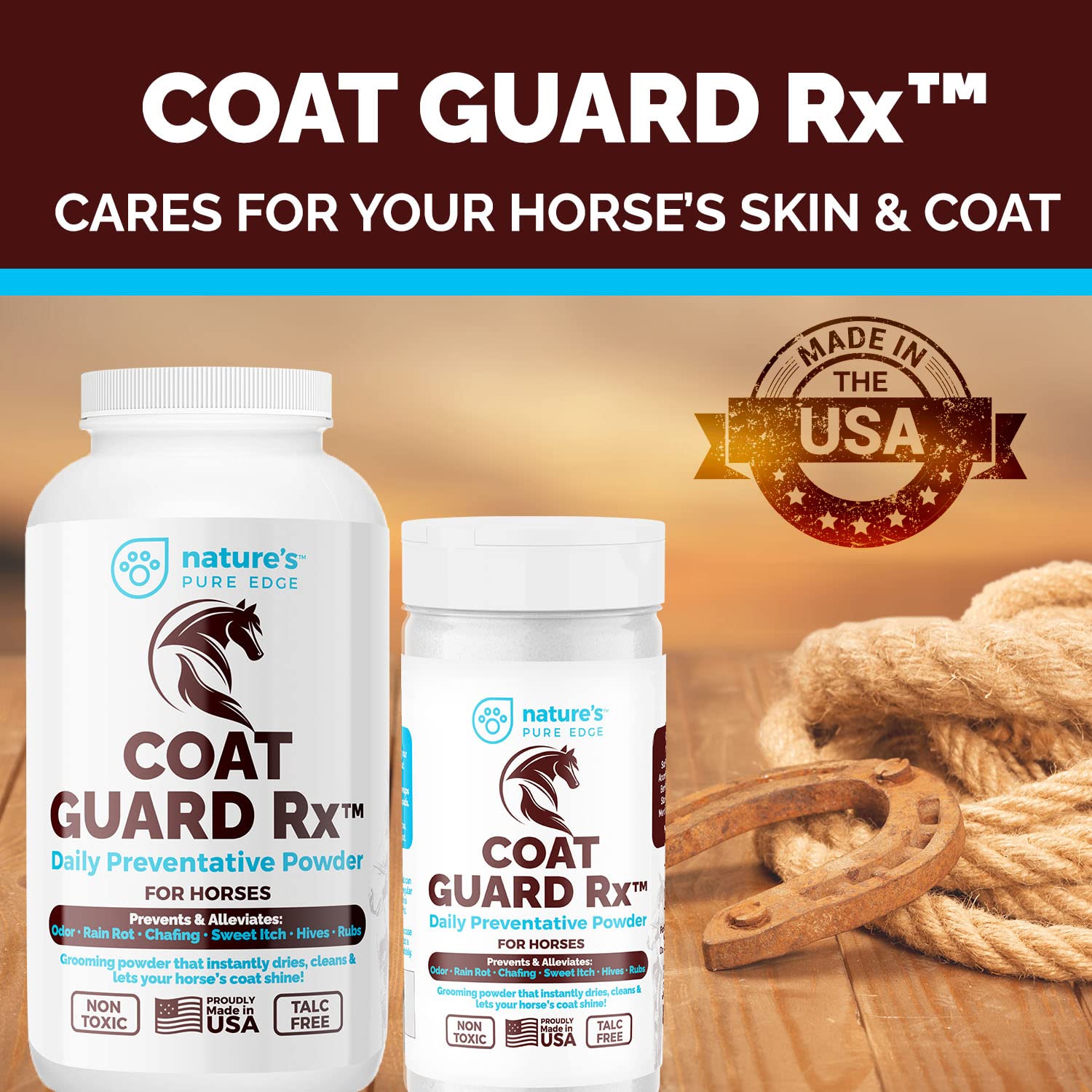 Extra Large. 2 Lbs. Coat Guard Rx Daily Preventative Powder For Horses - Coat And Skin Treatment & Dry Shampoo For Horses.