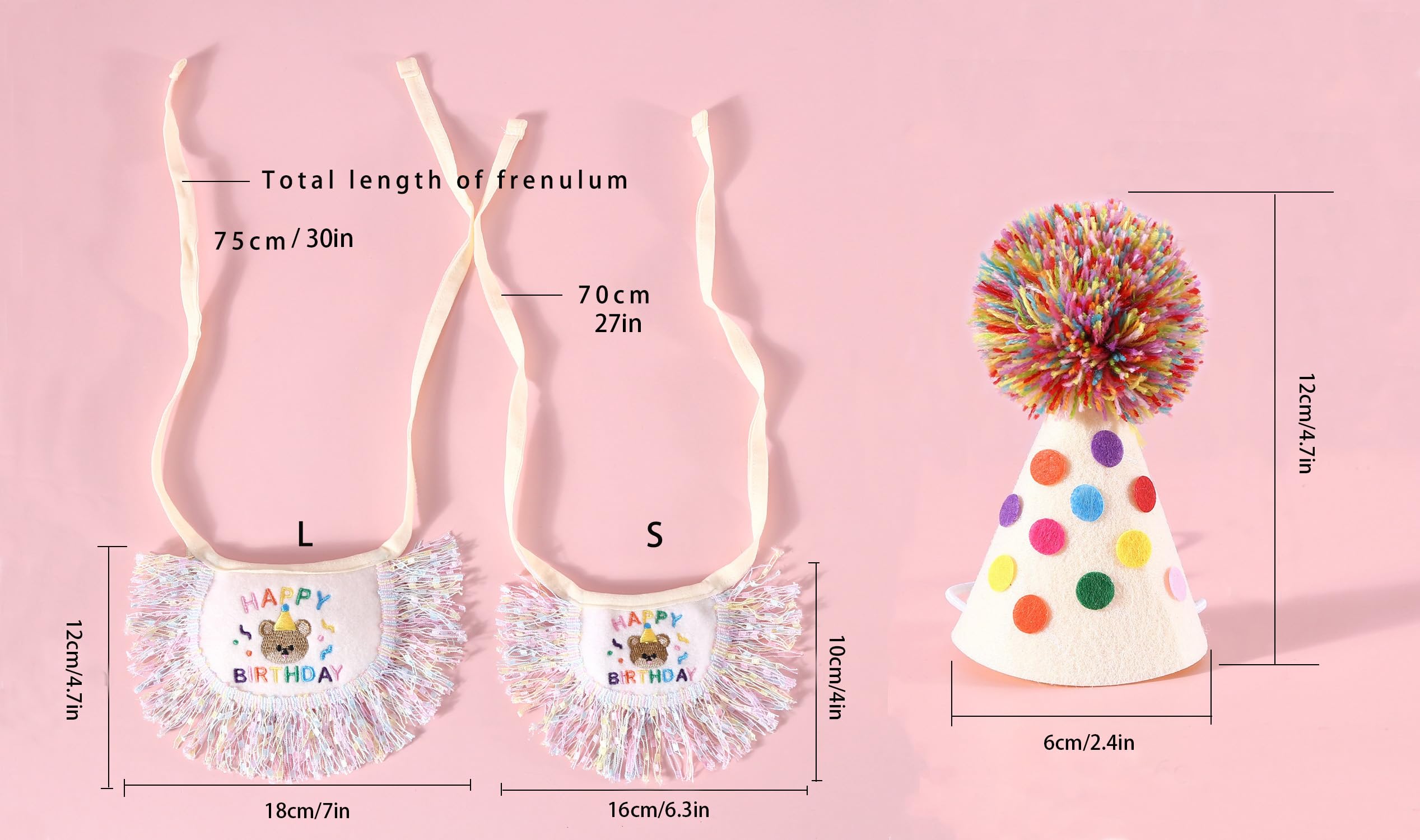 Cat Birthday Bandana Scarf And Party Hat Cute Tassels Bib Scarf And Birthday Hat Cat Birthday Party Decorations Set