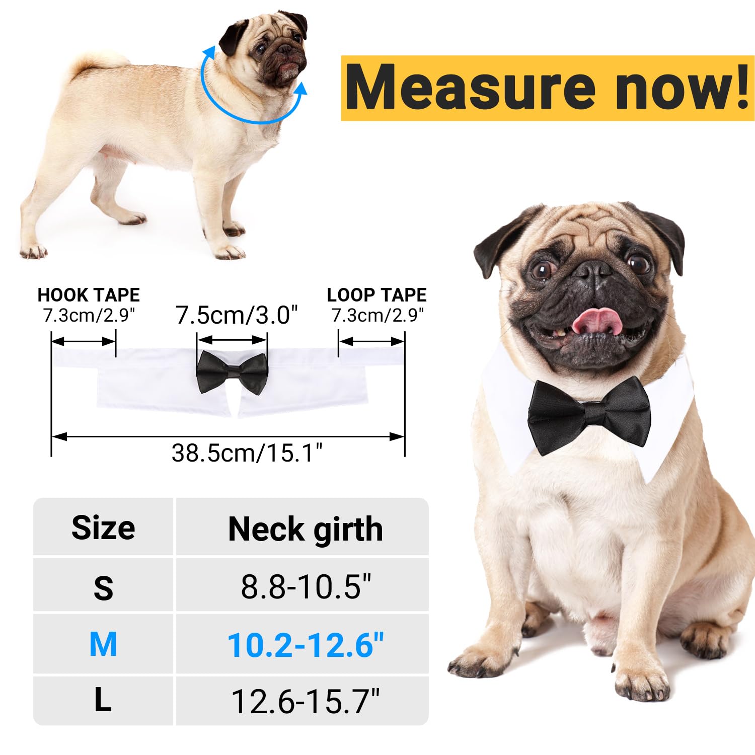 Black Bow Tie Dog Collar, Segarty Cute Tux Dog Bowtie With Handcrafted Adjustable White Collar Formal Pet Cats Puppies Necktie For Small Medium Boy Dog Wedding Birthday Gift