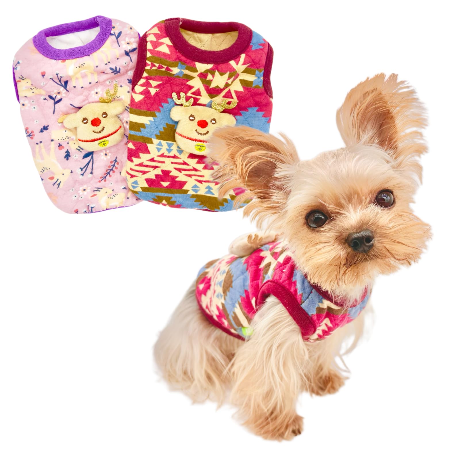 Yorkiegogo 2-Piece Tiny Pet Clothes, Ultra Soft Sweater Shirts For Newborn/Teacup Cats & Dogs (E.G., Chihuahuas, Yorkies, Miniat