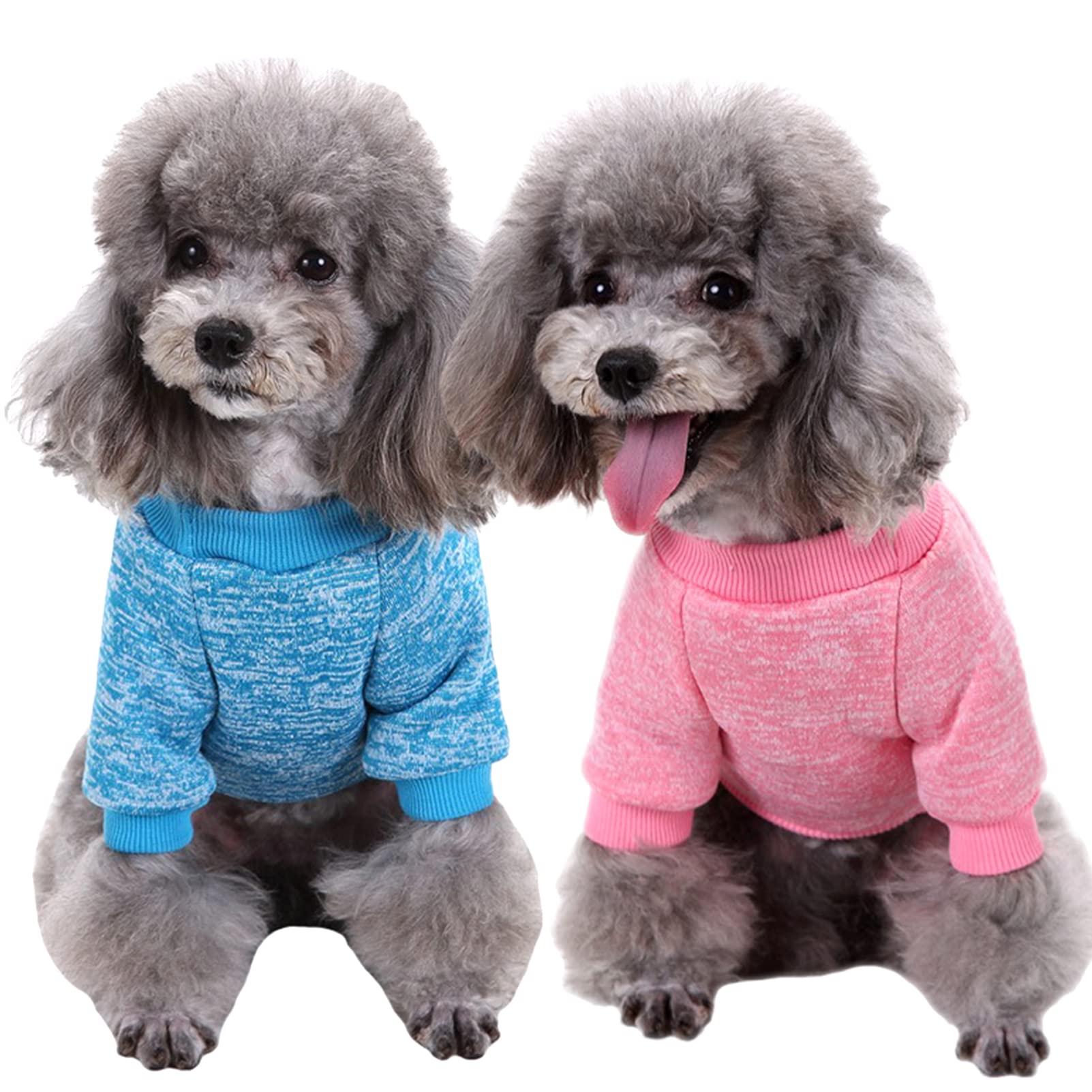 Chborless Pet Dog Sweater Warm Dog Pajamas Soft Cat Sweater Puppy Clothes Small Dogs Sweater Winter Doggie Sweatshirt (S, Pink+L