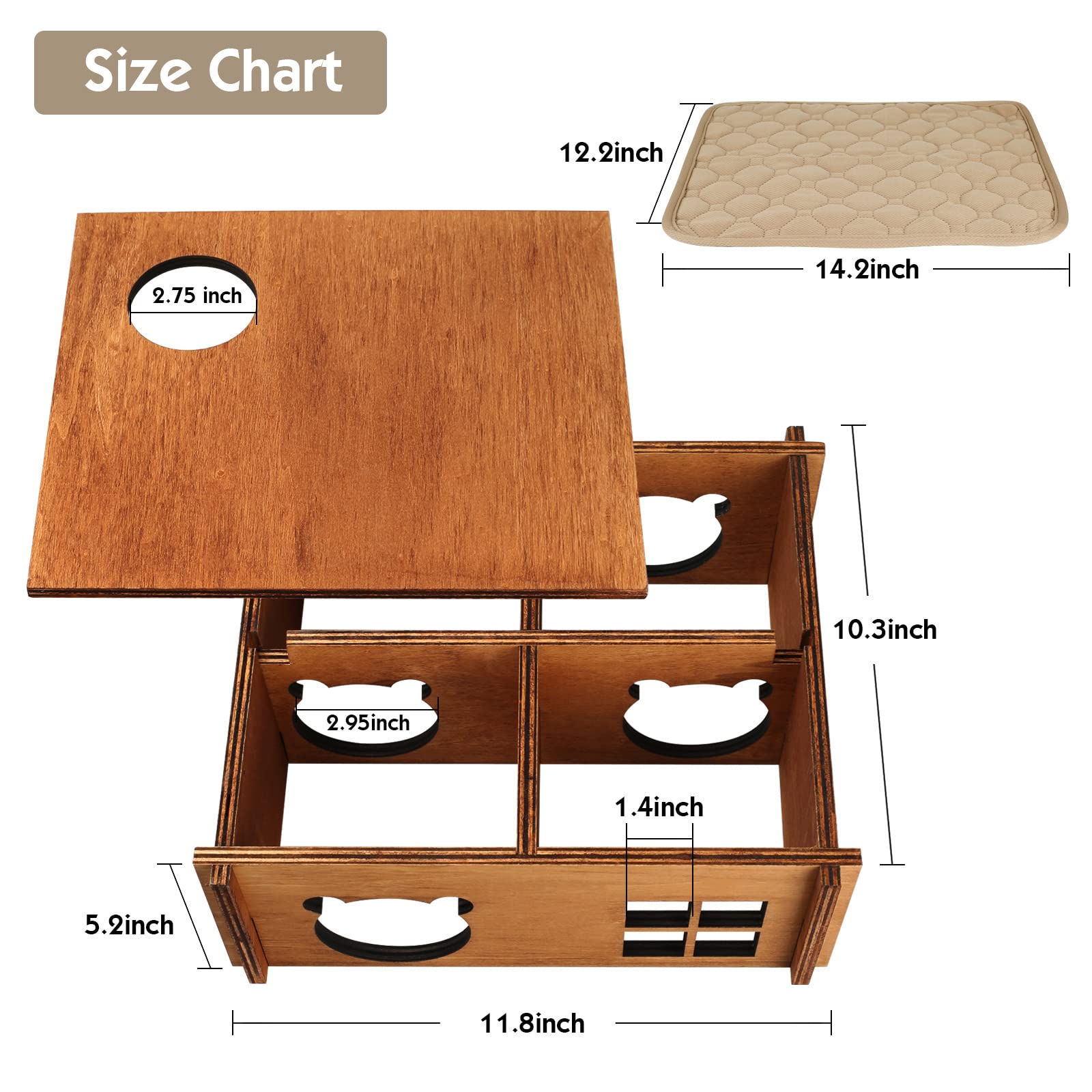 Hamster Multi Chamber Maze Hideout: Wooden Maze Tunnel House Exploring Toys For Hamster Gerbils Mice Guinea Pig Chinchillas, Small Animals Hideout And House - Brown