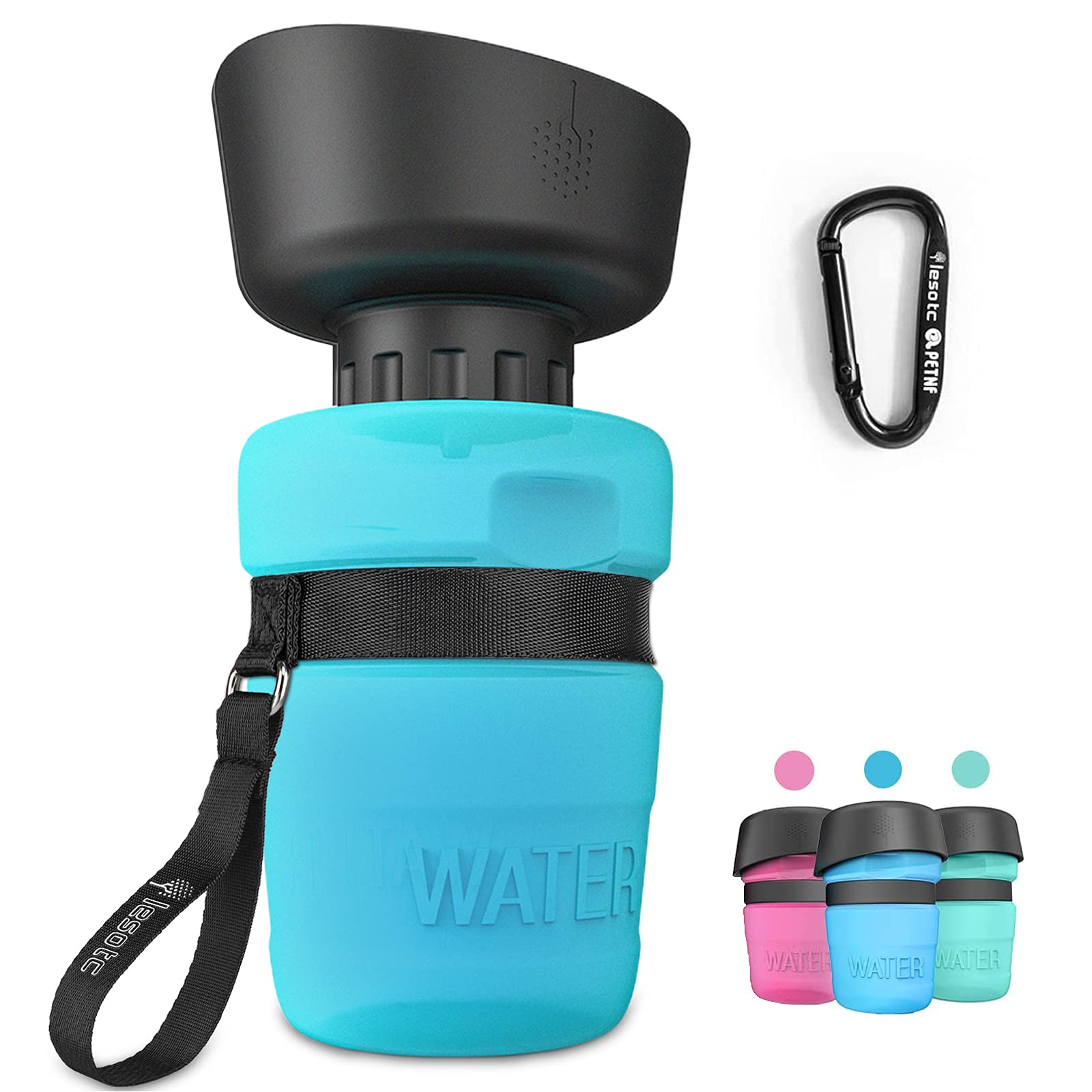 Lesotc Upgraded Dog Water Bottle Foldable,Portable Dog Water Dispenser,Leak Proof Pet Water Bottle For Dogs,Dog Travel Water Bot