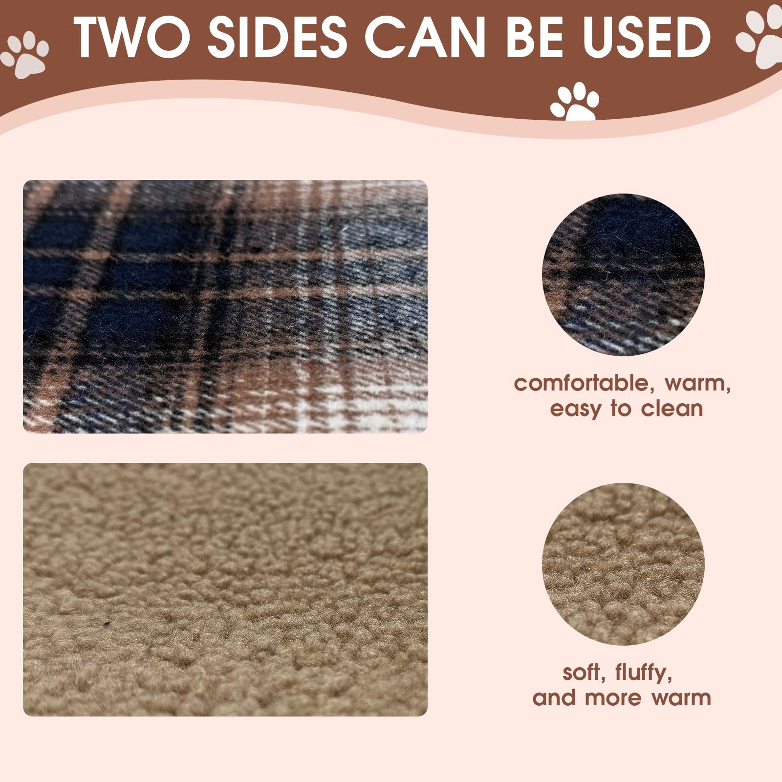 Petseek Cat Bed Mat Two-Sided Used, 23''X 16'' Soft Thermal Dog Pad, For Indoor Outdoor Pets, Washable Suitable For Large Pet Ca