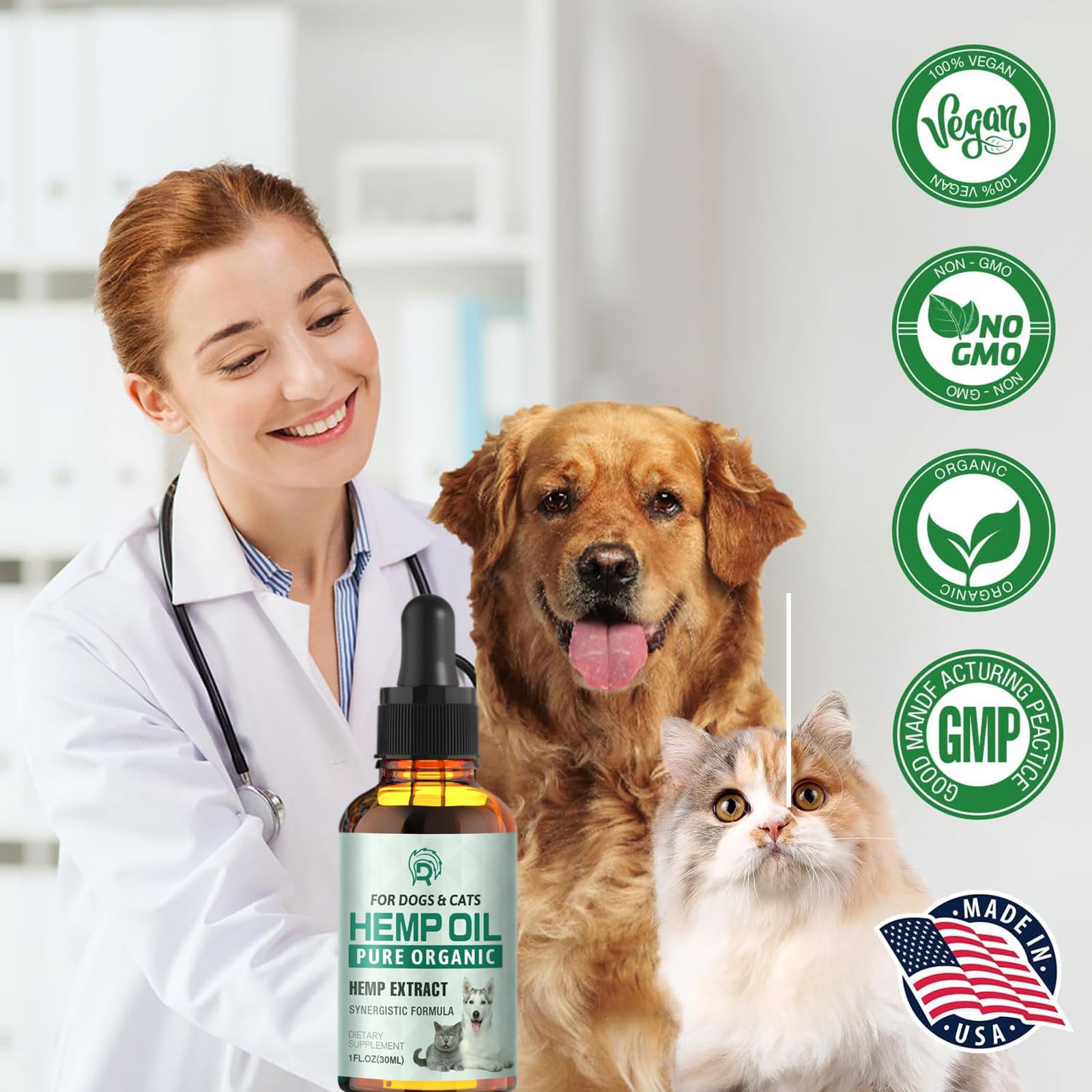 2 Pack Hemp Oil for Dogs and Cats - Anxiety Stress Sleep Allergies Arthritis Seizures Pain Relief - Promotes Skin Hip Joint Heal