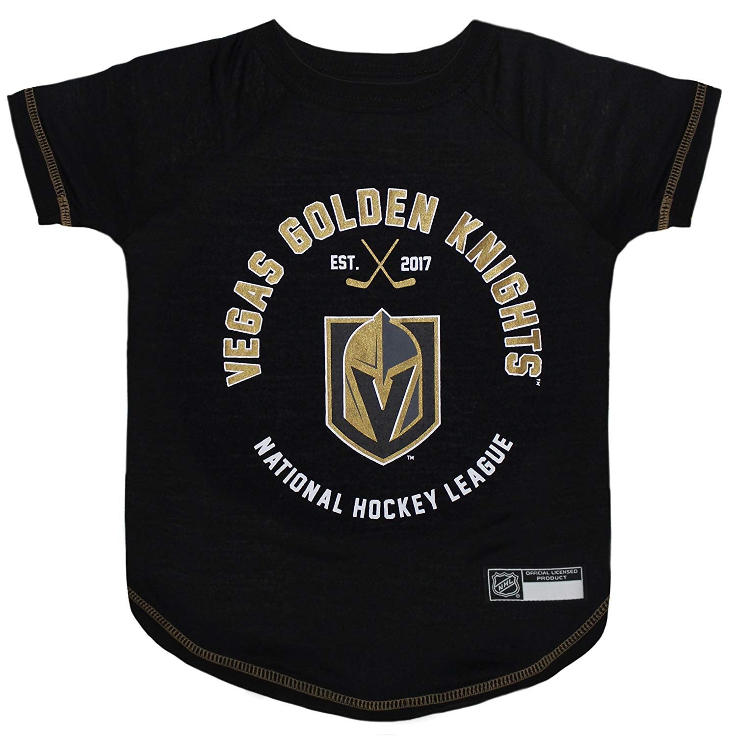 NHL Las Vegas Golden Knights Tee Shirt for Dogs & Cats, Large. - Are You A Hockey Fan? Let Your Pet Be An NHL Fan Too!
