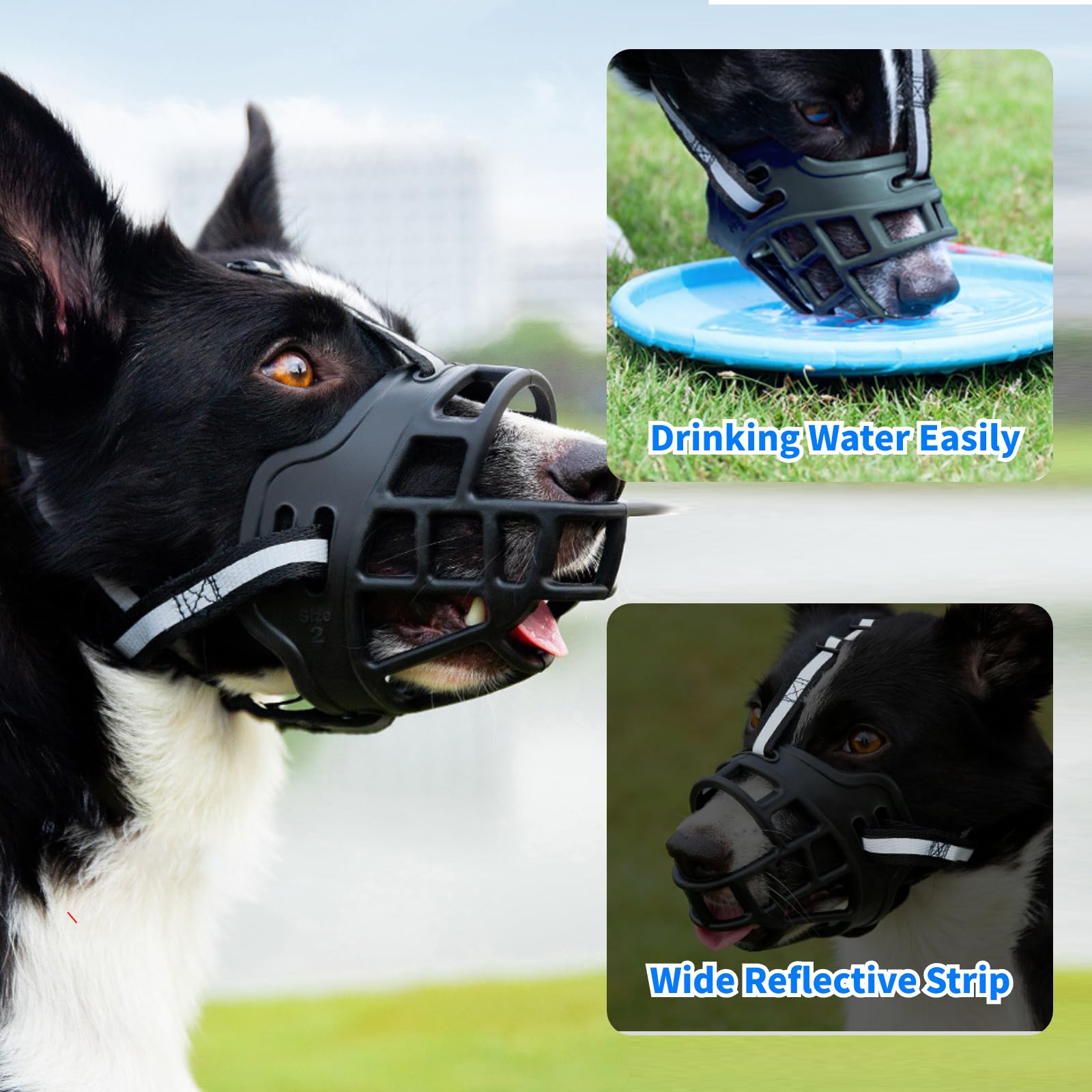 Dog Muzzle, Soft Basket Muzzle For Dogs, Dog Mouth Guard For Small Medium Large Dogs, Stop Biting, Chewing And Barking, Breathab