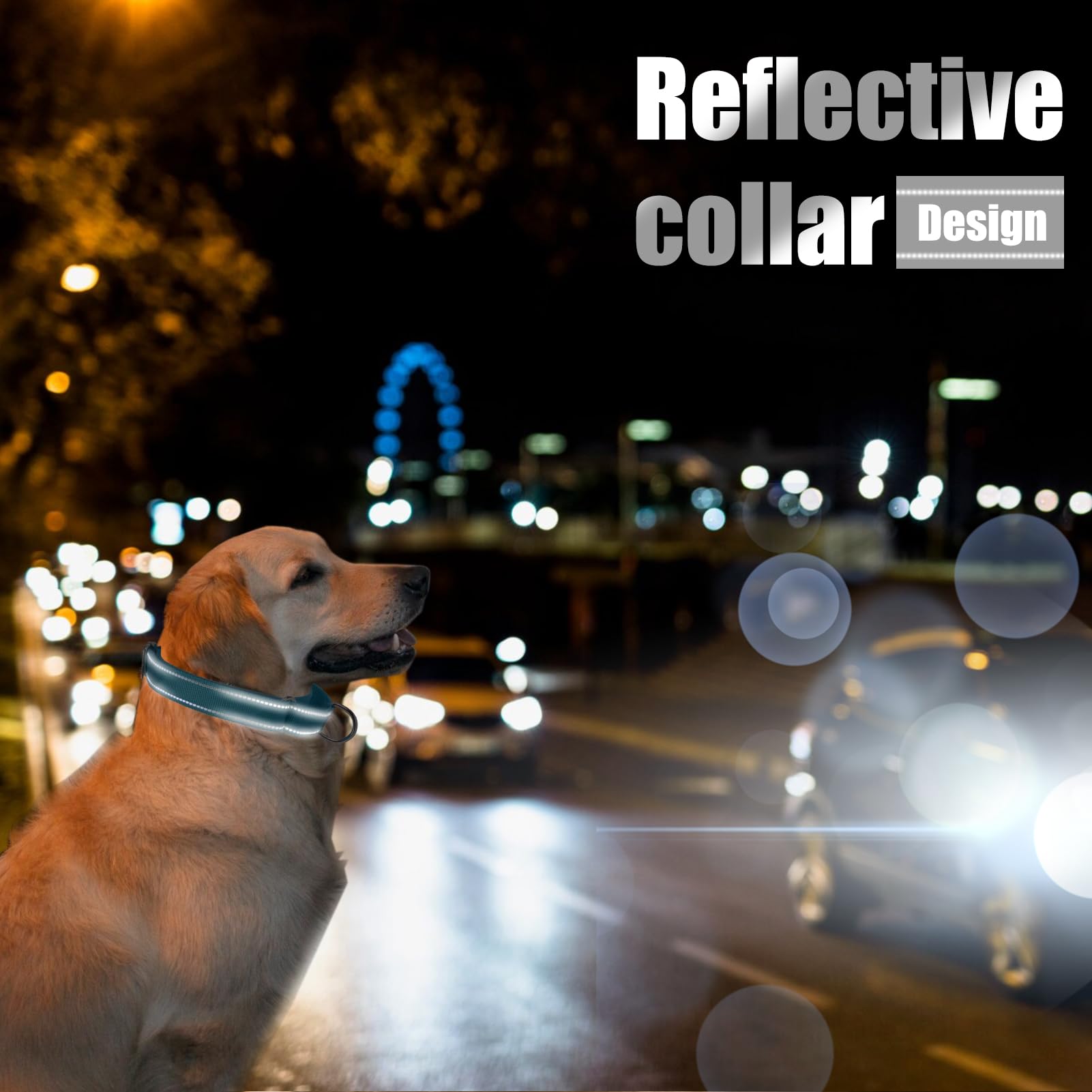 SGODA Martingale Dog Collar, Reflective Nylon Padded Dog Training Collars for Small Dogs, Red S