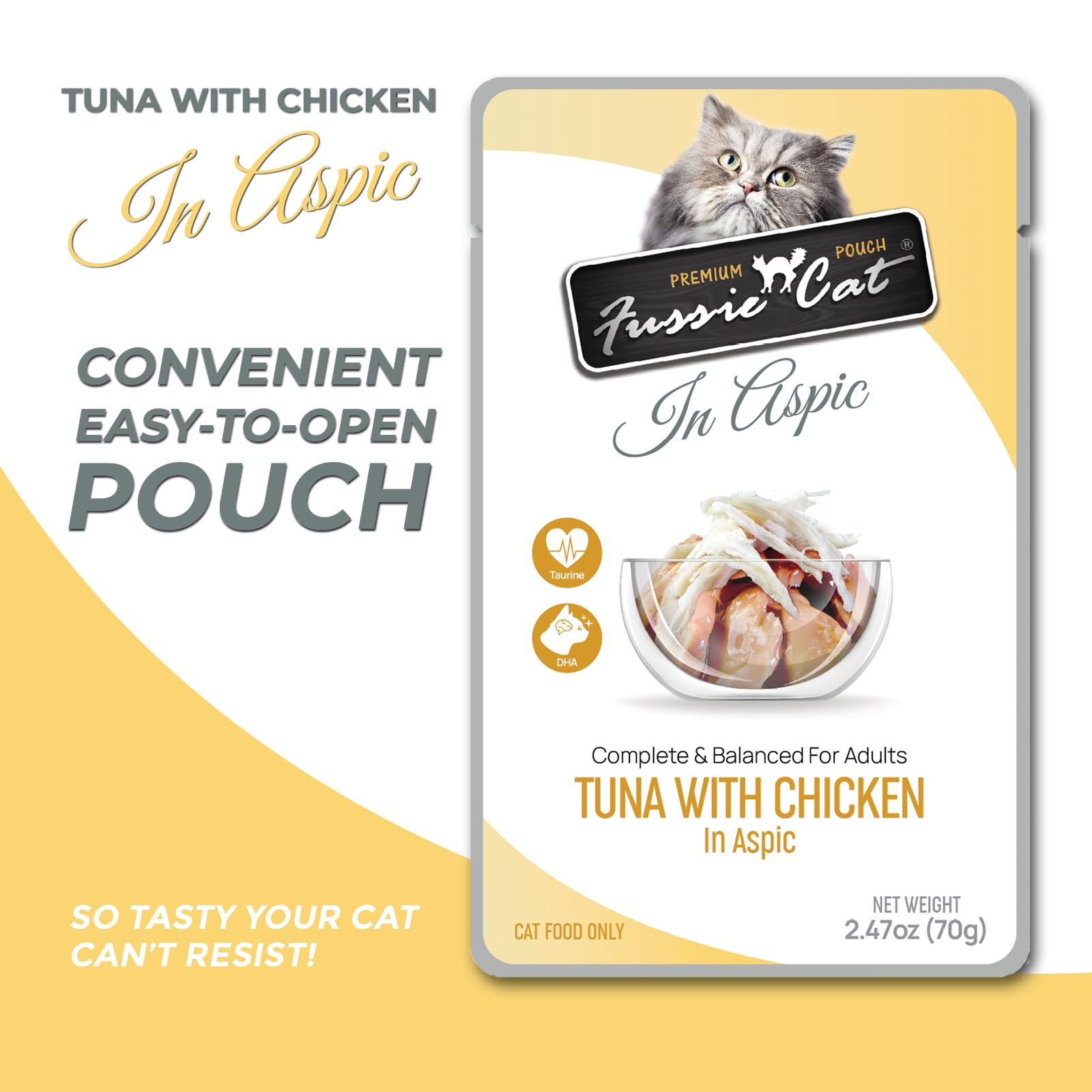 Fussie Cat Premium Tuna with Chicken in Aspic, 2.47 Ounce (Pack of 12)