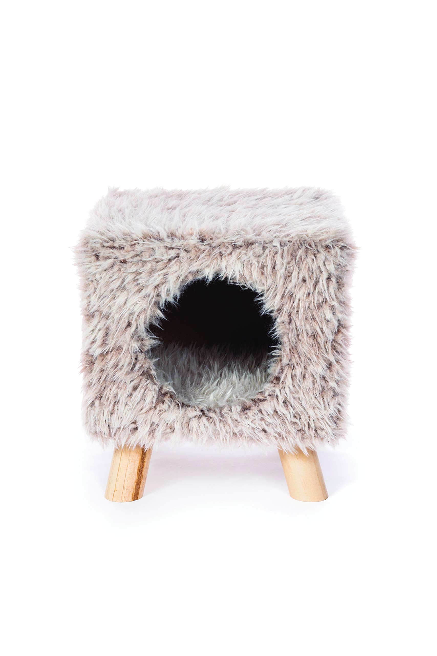 PH Prevue Hendryx Kitty Power Paws Cozy Cube Furniture, One Size, Frost Tan, Model 7380